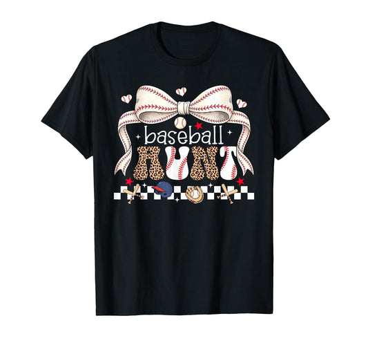 Baseball Aunt Coquette Bow Baseball T-Shirt - Minimalist Print for Adults - T-Shirt, Sweatshirt, Hoodie