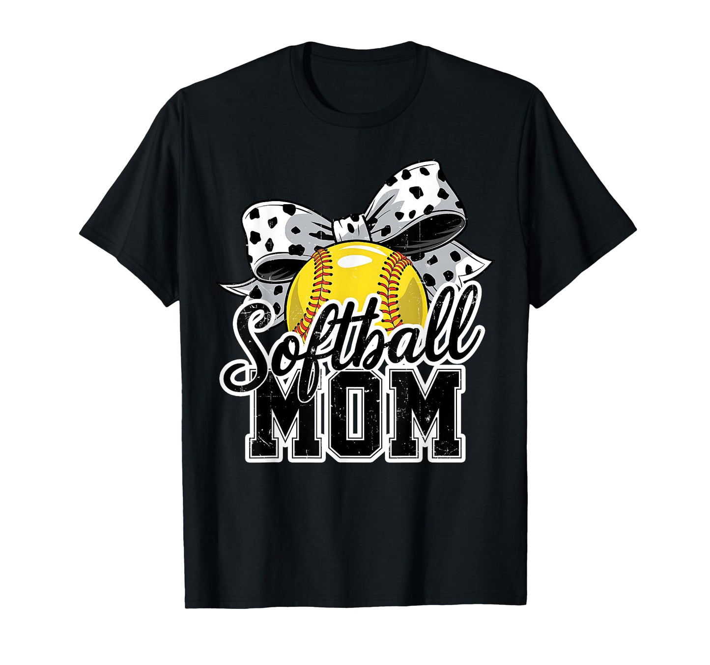 Baseball Mom Polka Dot Bow Sports Mama T-Shirt - Unique Graphic Unisex - T-Shirt, Sweatshirt, Hoodie
