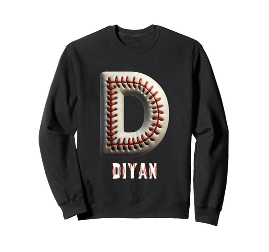 Baseball Home Run Fritz Initial Sweatshirt - Minimalist Print for Adults - T-Shirt, Sweatshirt, Hoodie