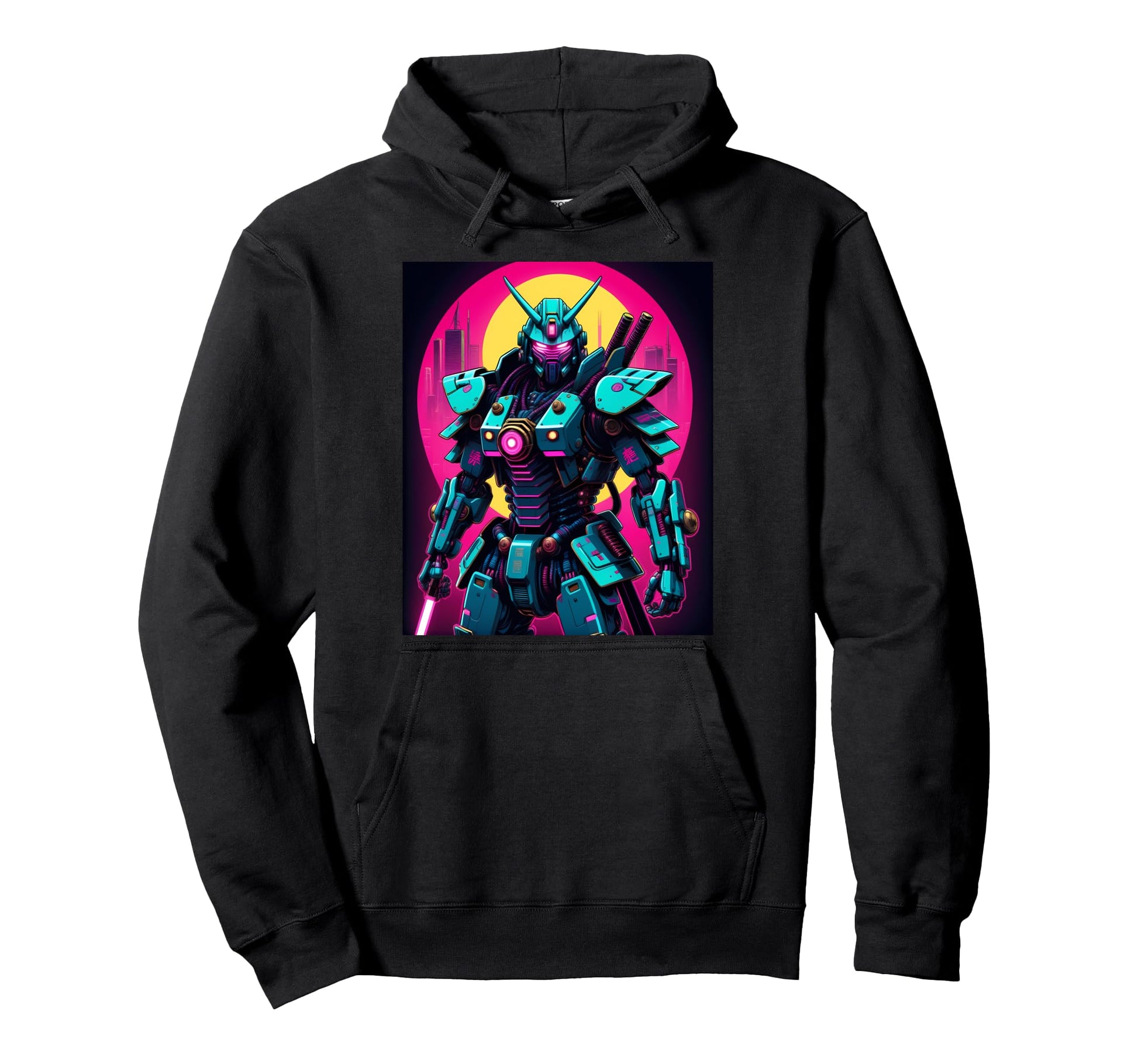 Japanese Vaporwave Samurai 80S Synthwave Hoodie - Unique Graphic Unisex - T-Shirt, Sweatshirt, Hoodie
