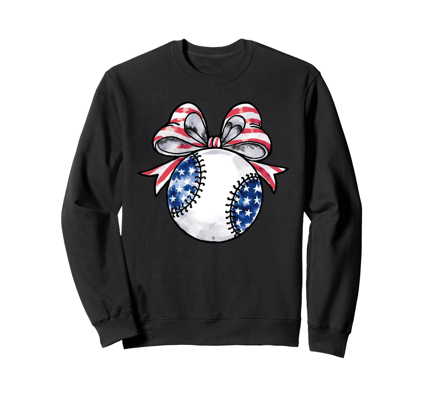 Usa American Flag Coquette Bow Sweatshirt - Novelty Apparel Men Women - T-Shirt, Sweatshirt, Hoodie