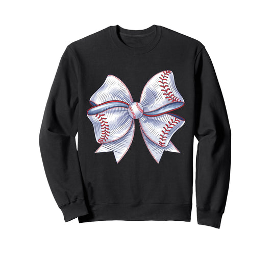 Baseball Coquette Bow Baseball Game Sweatshirt - Novelty Apparel for Adults - T-Shirt, Sweatshirt, Hoodie