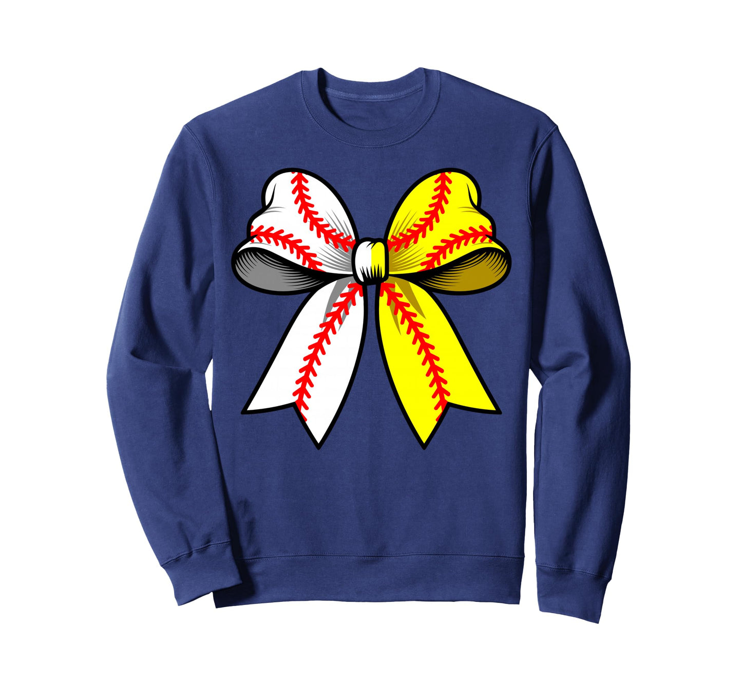 Baseball Softball Coquette Bow Funny Sweatshirt - Graphic Print Unisex - T-Shirt, Sweatshirt, Hoodie