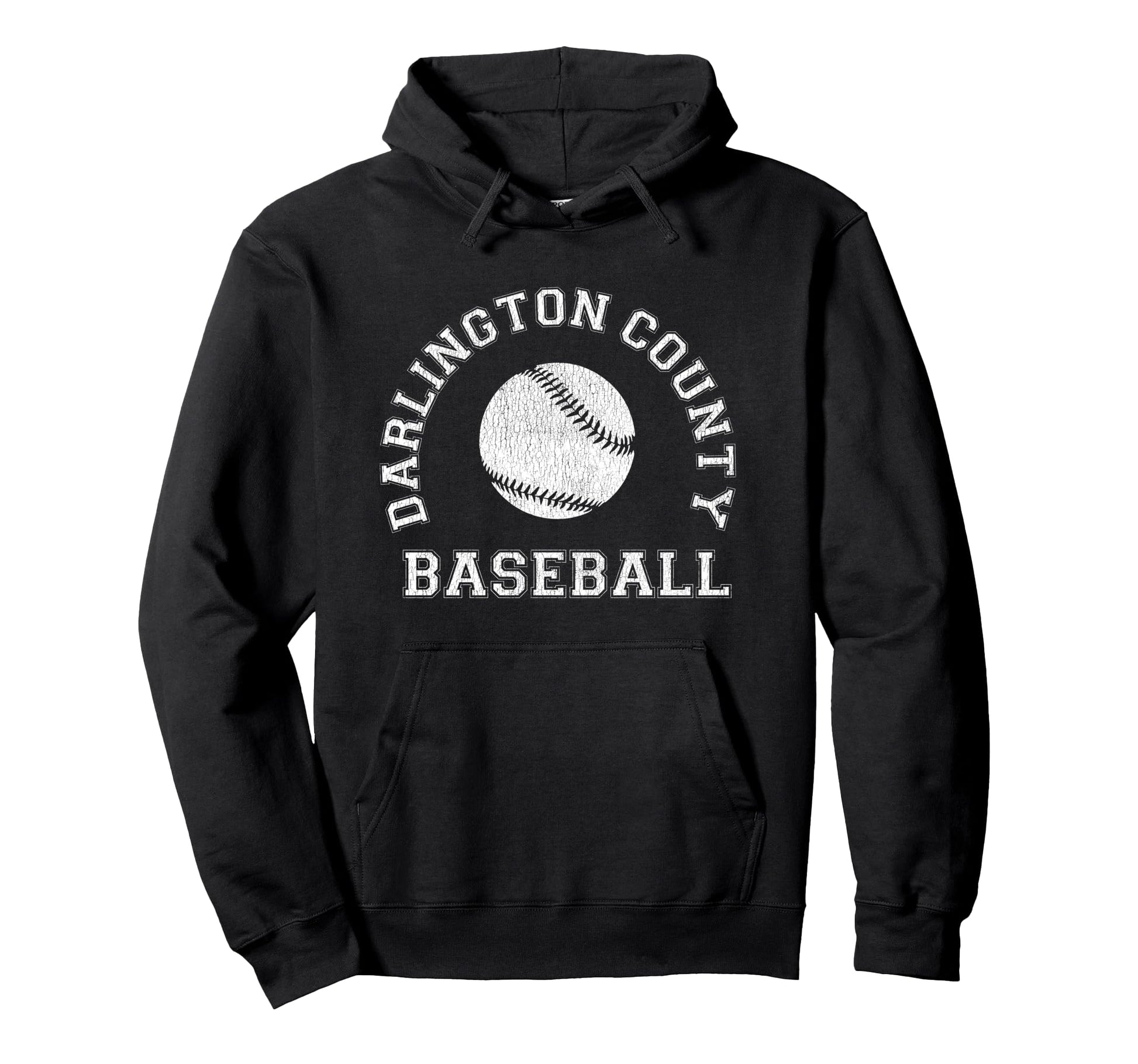 Darlington County Baseball Distressed Hoodie - Custom Art Print for Adults - T-Shirt, Sweatshirt, Hoodie