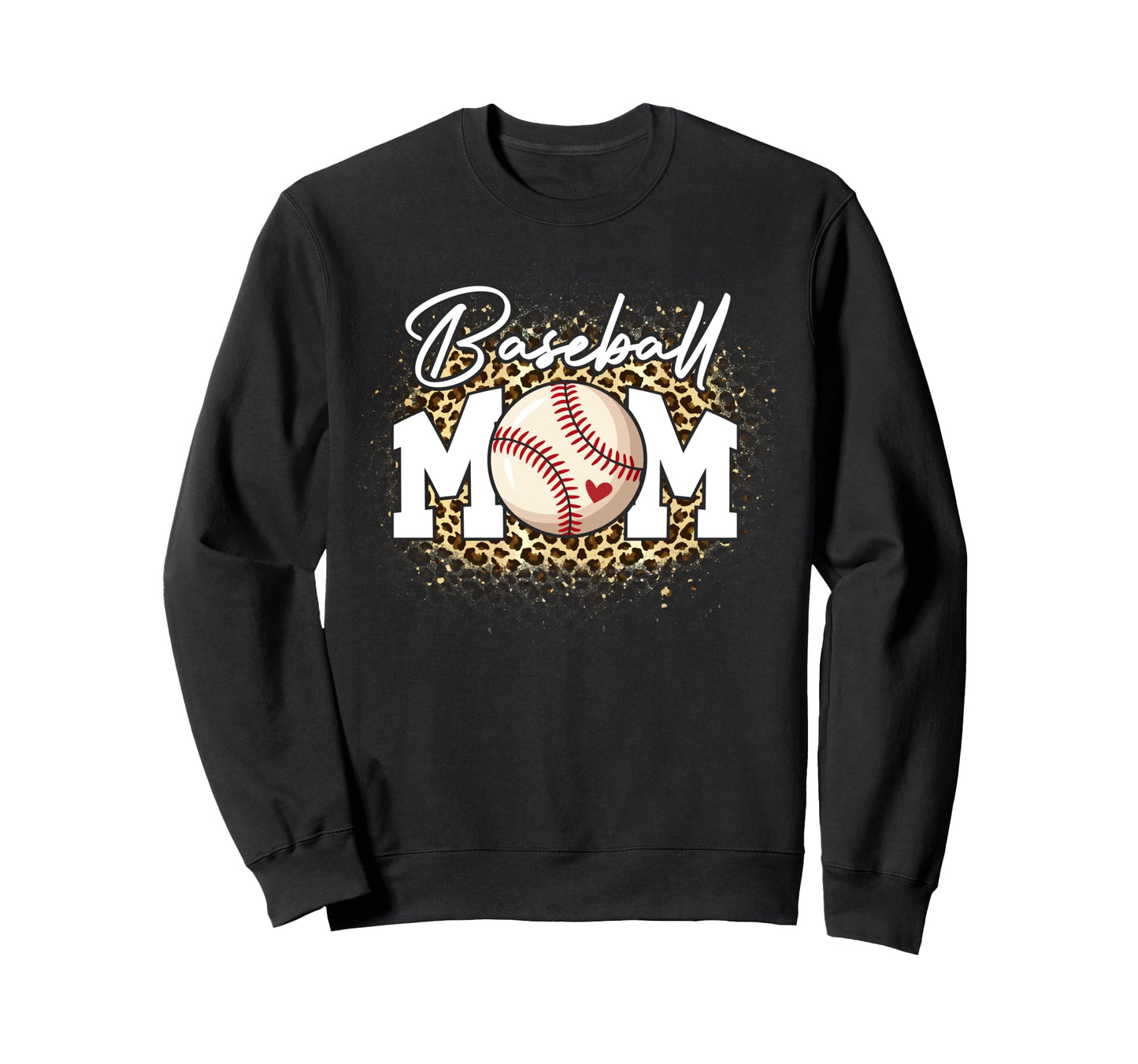 Bleached Baseball Mom Leopard Sweatshirt - Casual Everyday Wear Men Women - T-Shirt, Sweatshirt, Hoodie