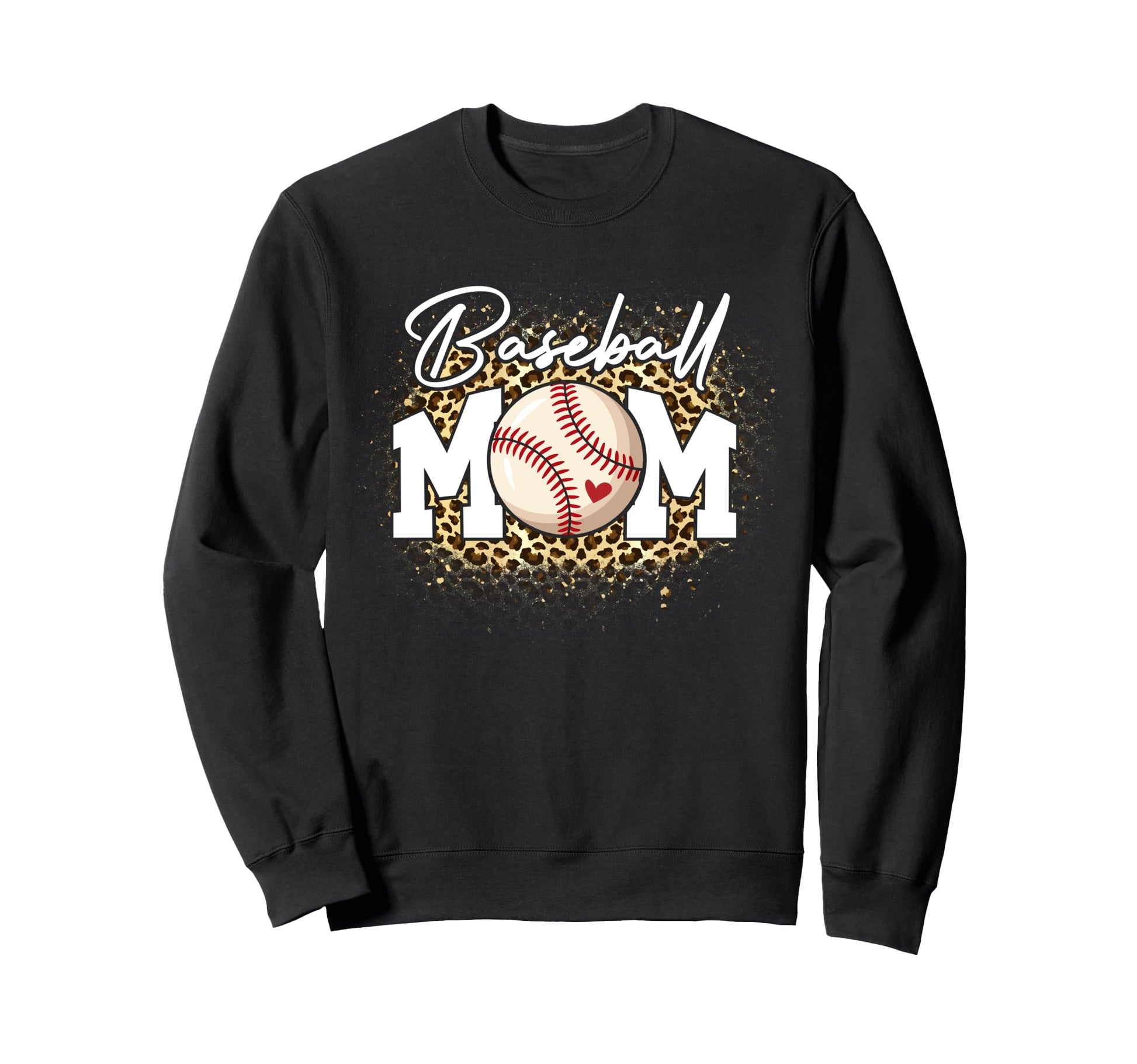 Bleached Baseball Mom Leopard Sweatshirt - Casual Everyday Wear Men Women - T-Shirt, Sweatshirt, Hoodie