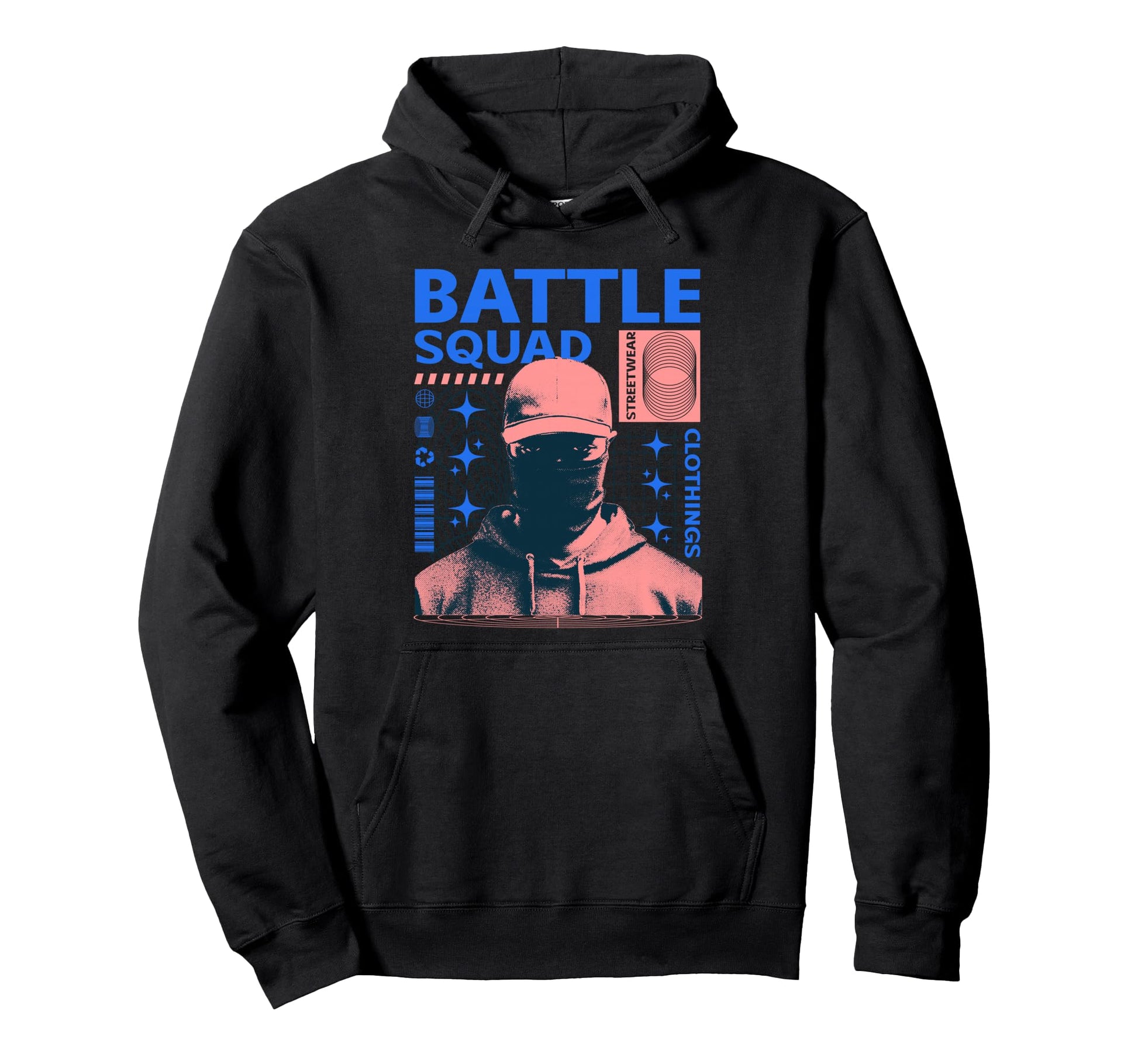 Y2K Battle Squad Bold Urban Graffiti Hoodie - Fun Novelty Design Men Women - T-Shirt, Sweatshirt, Hoodie