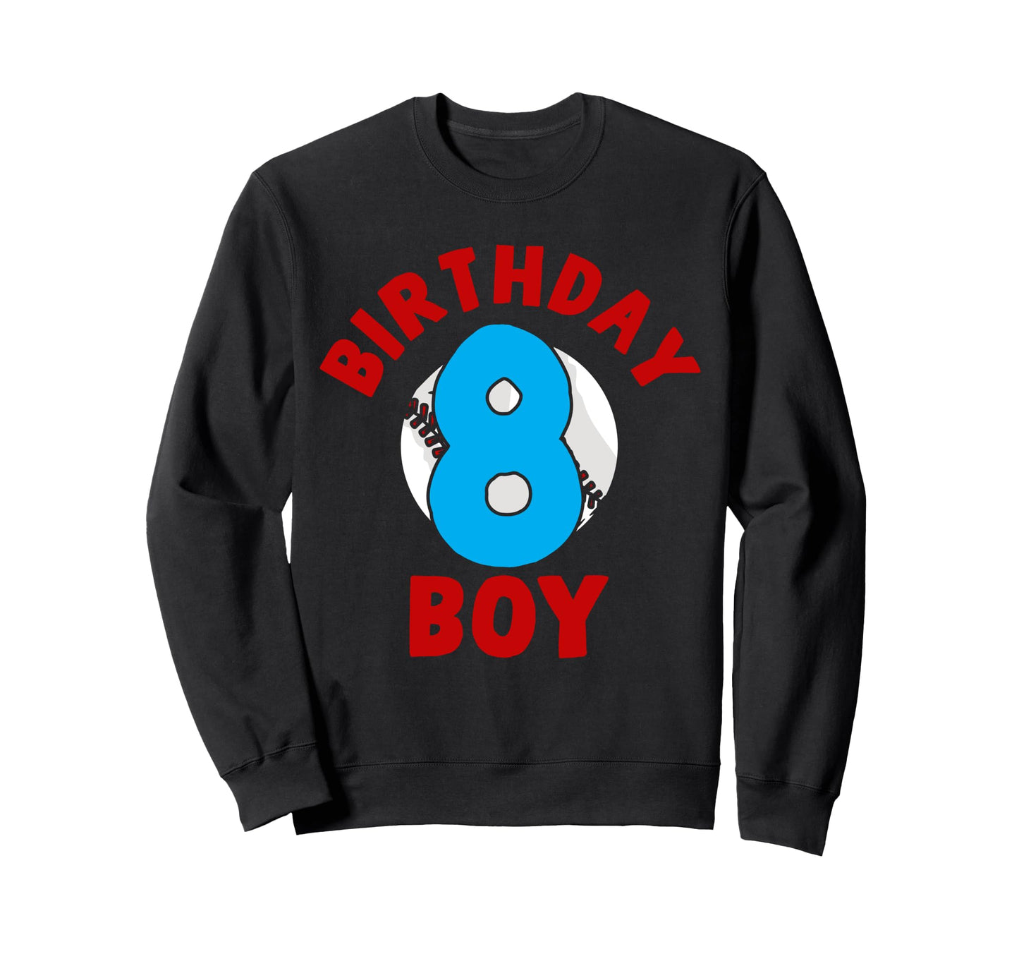 8Th Birthday Baseball Birthday Sweatshirt - Minimalist Print for Adults - T-Shirt, Sweatshirt, Hoodie