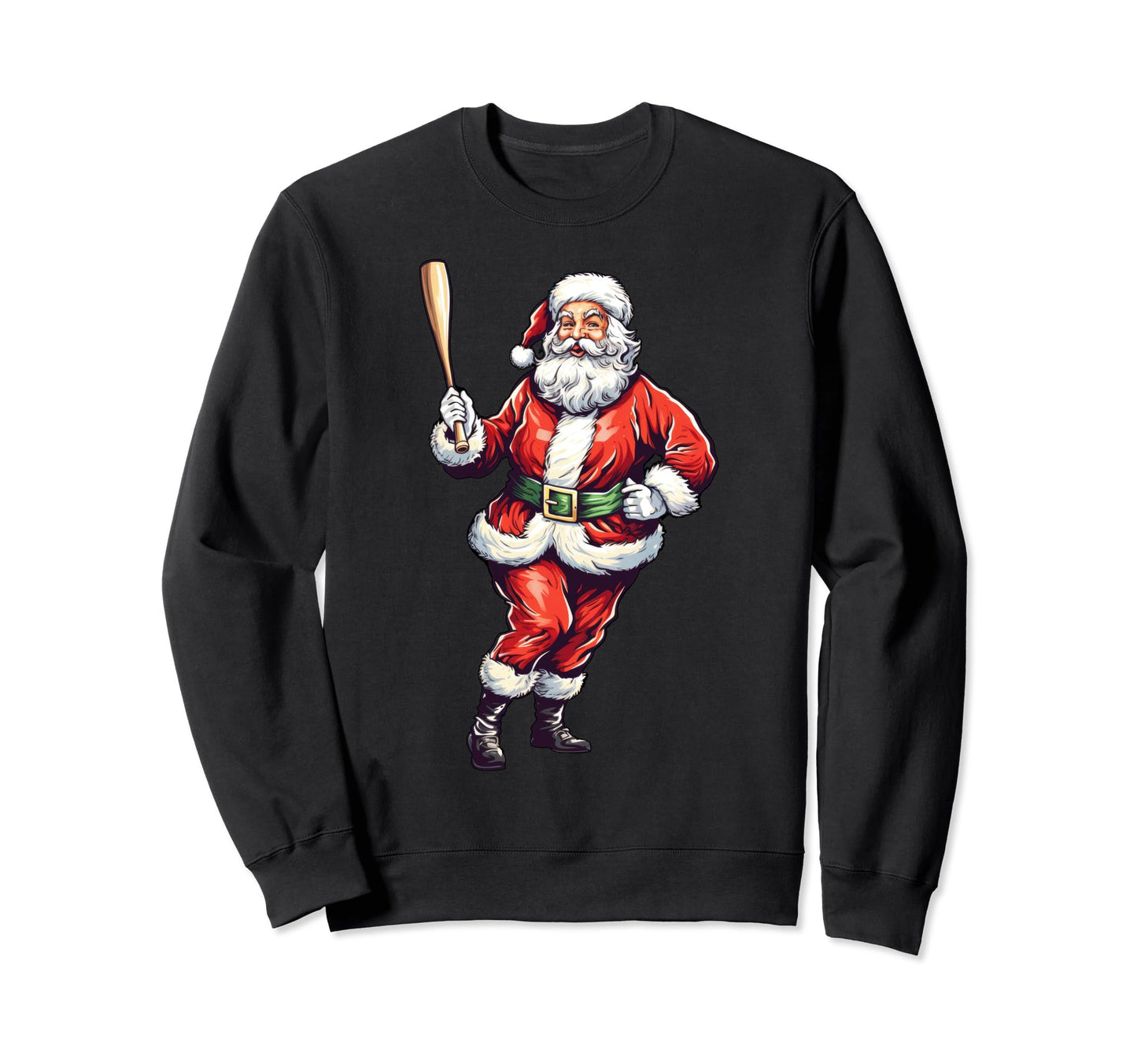 Santa Baseball Player Party Funny Sweatshirt - Custom Art Print for Adults - T-Shirt, Sweatshirt, Hoodie