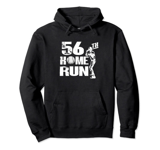 56 Years Old Baseball 56Th Birthday Hoodie - Minimalist Print for Adults - T-Shirt, Sweatshirt, Hoodie