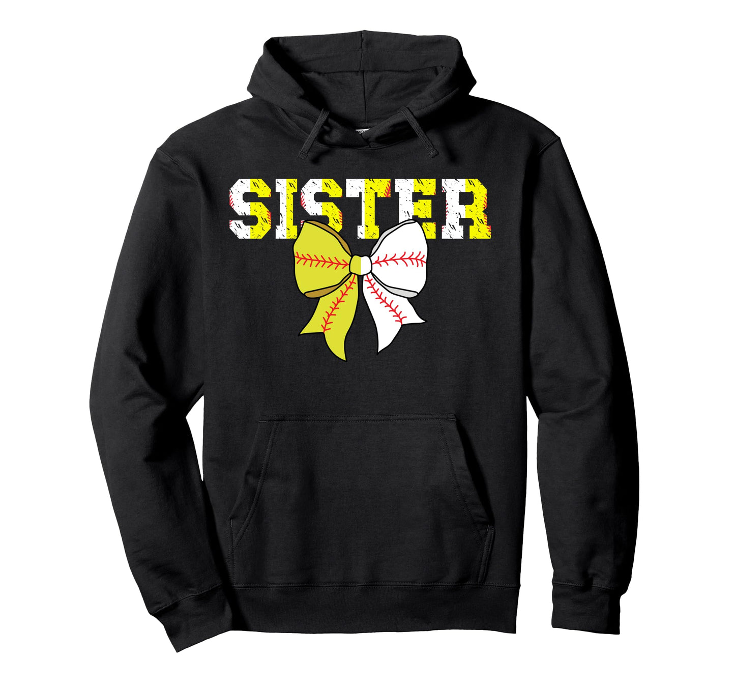 Baseball Softball Sister Coquette Hoodie - Minimalist Print Men Women - T-Shirt, Sweatshirt, Hoodie