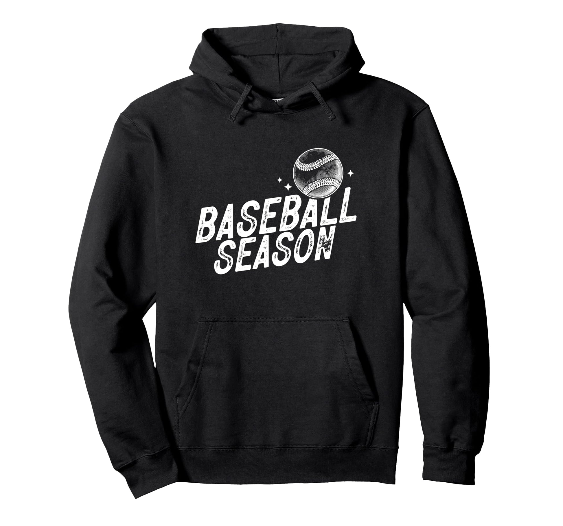 Baseball Season Distressed Sports Fan Hoodie - Trendy Graphic Unisex - T-Shirt, Sweatshirt, Hoodie
