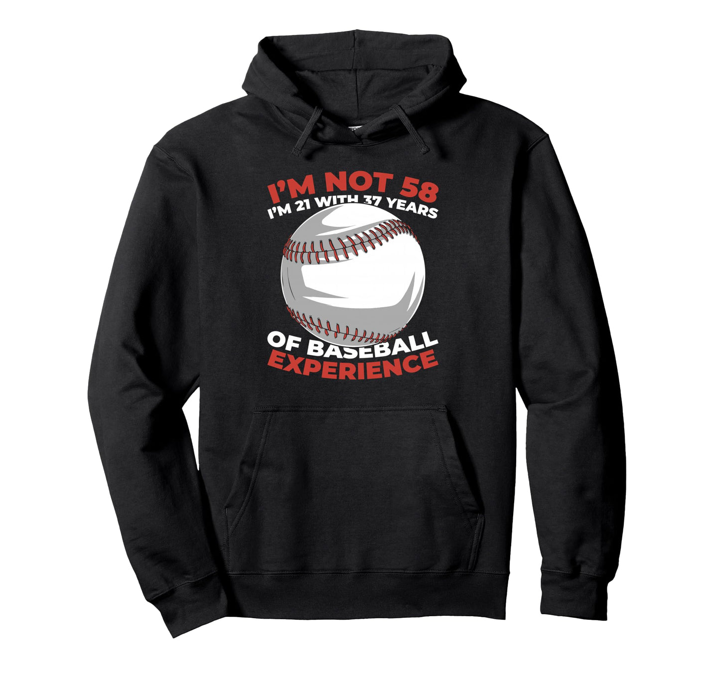 58 Years Old Baseballer Team Player Hoodie - Unique Graphic for Adults - T-Shirt, Sweatshirt, Hoodie