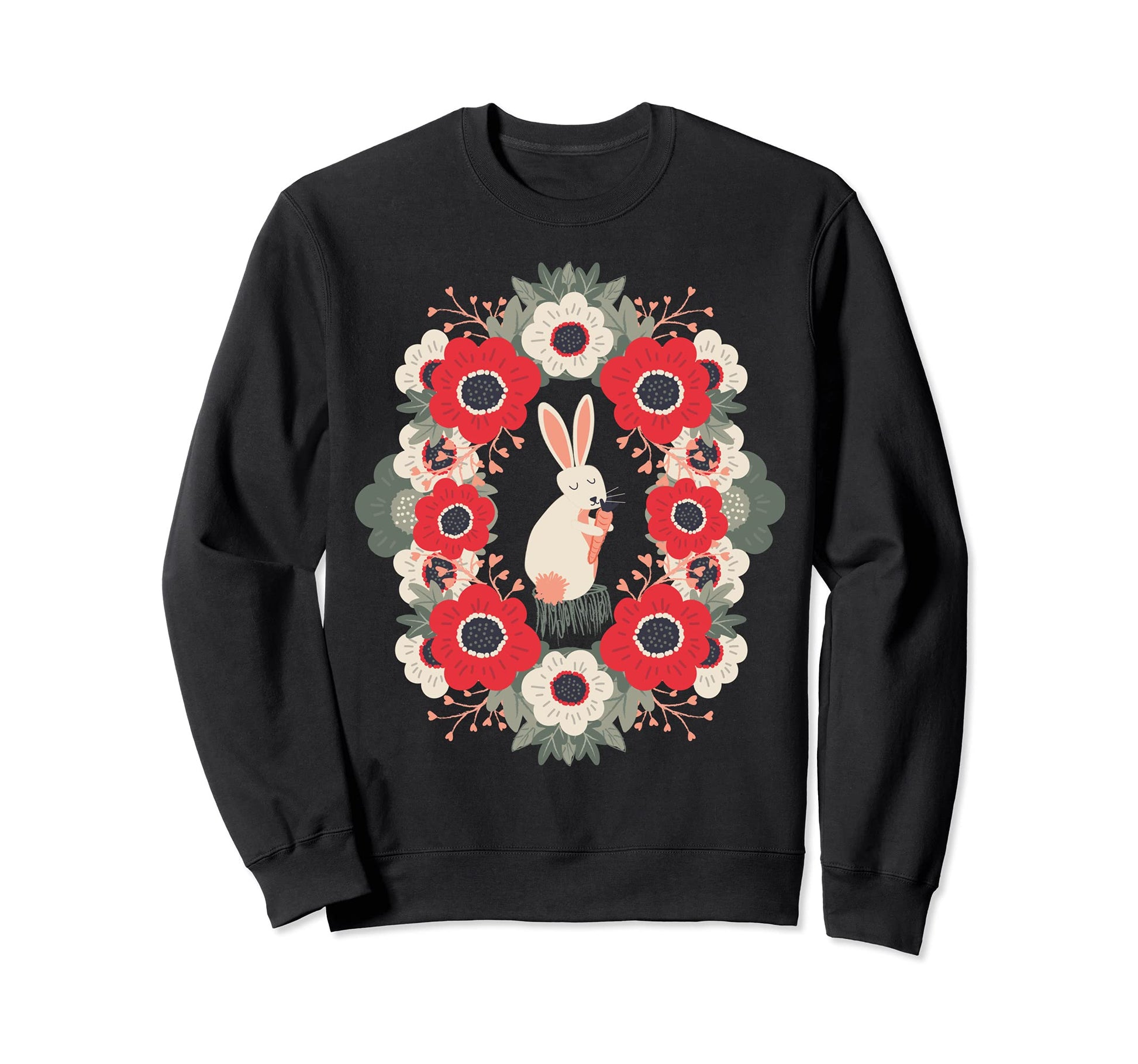 Rabbit Gnawing Carrot Love Sweatshirt - Casual Everyday Wear Men Women - T-Shirt, Sweatshirt, Hoodie