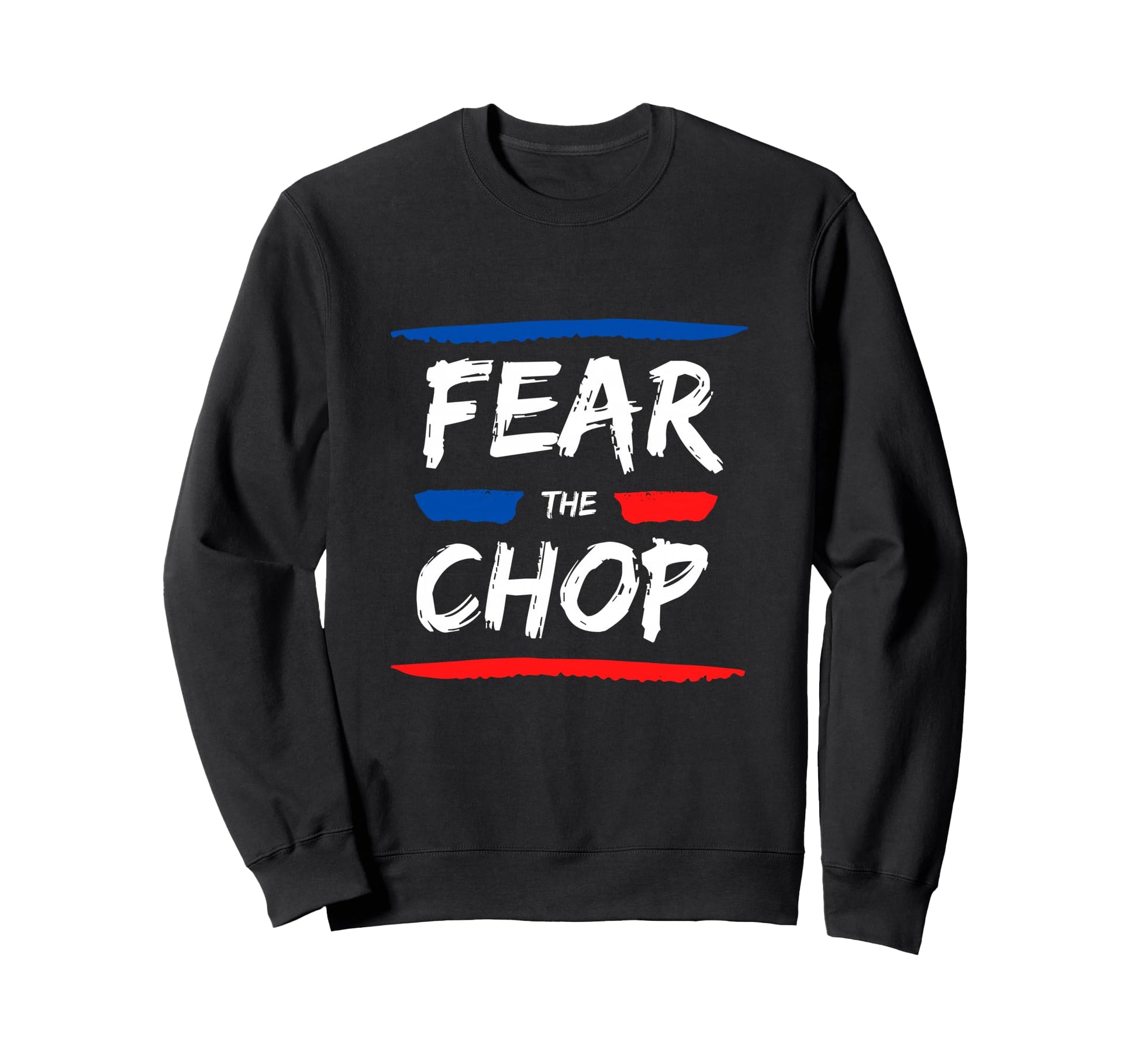 Fear Chop Distressed Baseball Sweatshirt - Aesthetic Graphic for Adults - T-Shirt, Sweatshirt, Hoodie