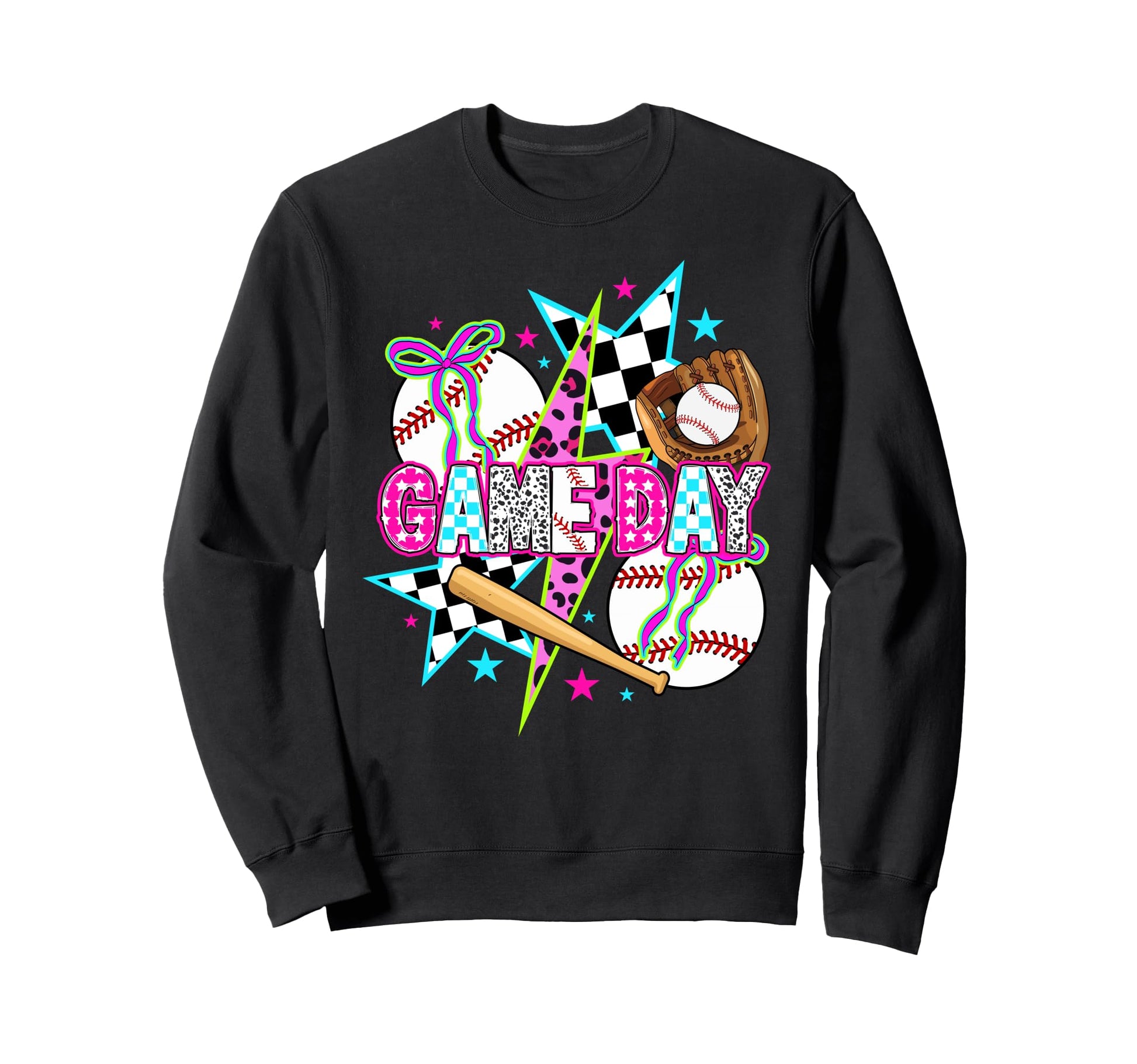 Baseball Game Day Bow Game Day Sweatshirt - Aesthetic Graphic Men Women - T-Shirt, Sweatshirt, Hoodie