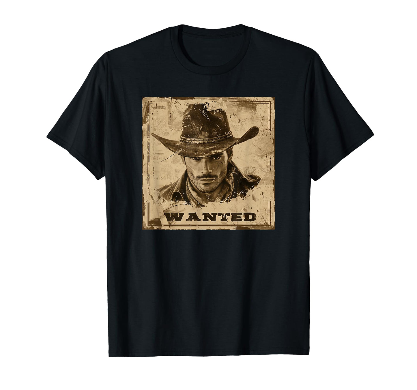 Wanted Mugshot Cowboy Western T-Shirt - Casual Everyday Wear for Adults - T-Shirt, Sweatshirt, Hoodie