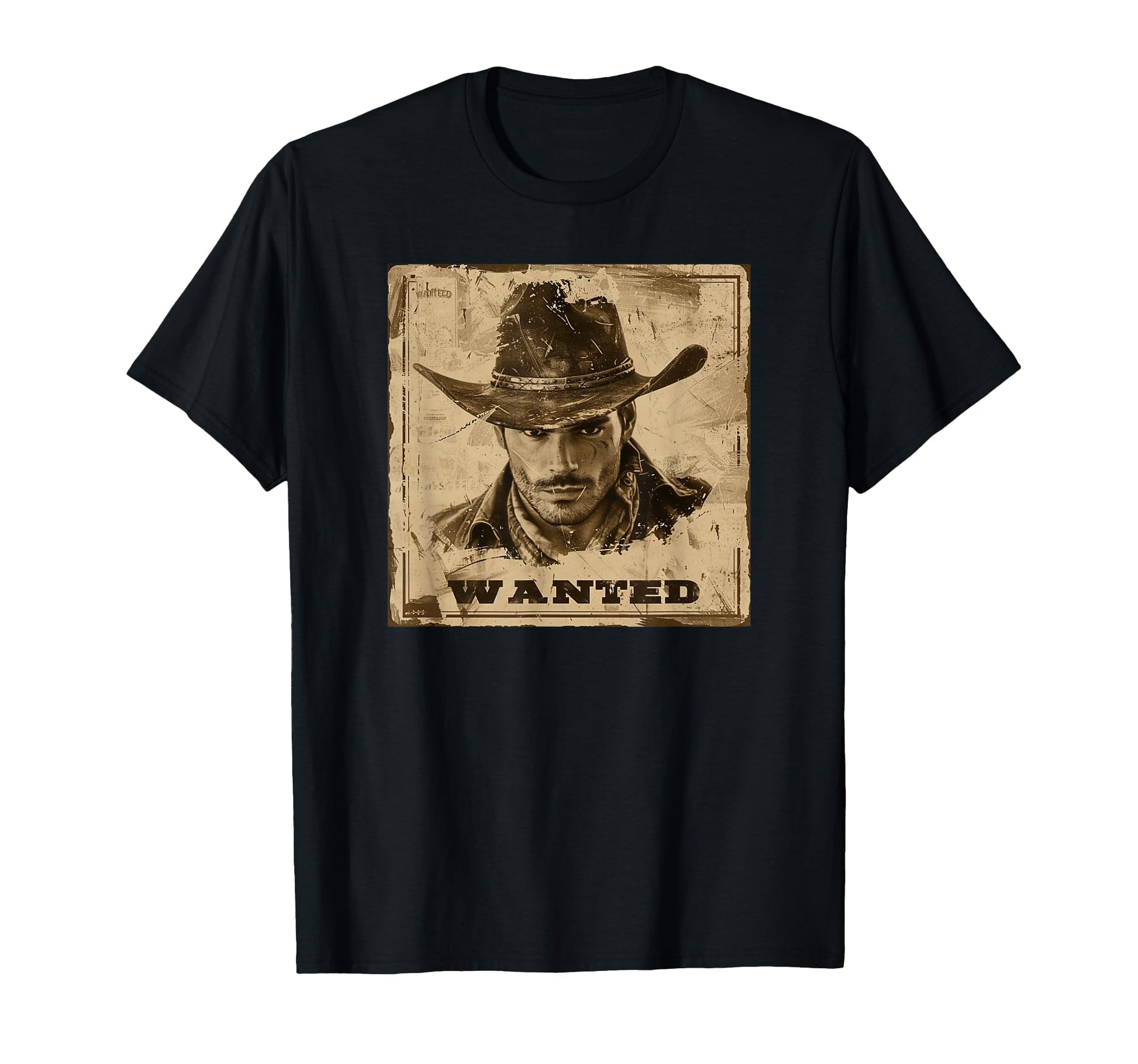 Wanted Mugshot Cowboy Western T-Shirt - Casual Everyday Wear for Adults - T-Shirt, Sweatshirt, Hoodie