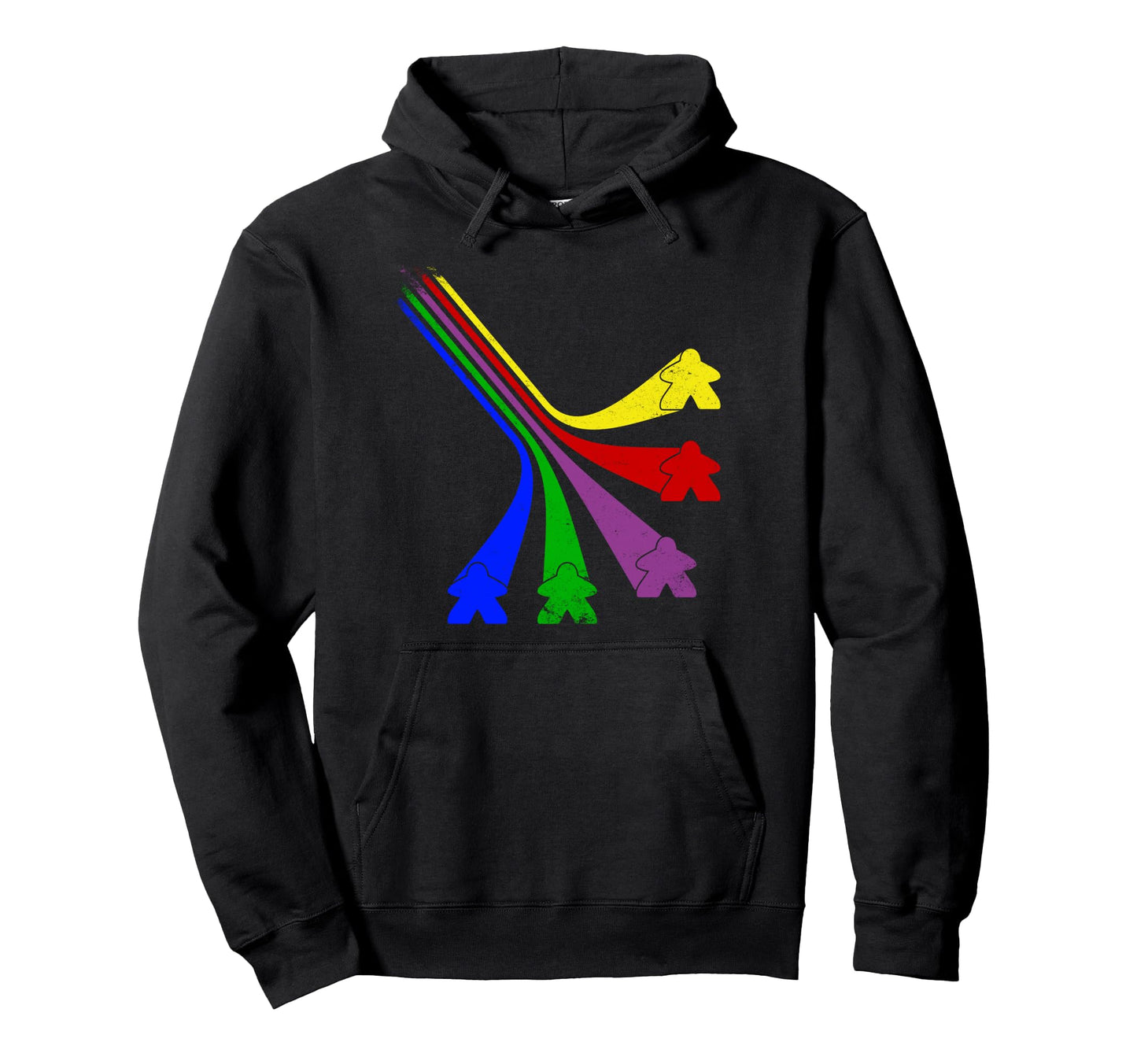Board Game Meeple Funny Stripes Hoodie - Novelty Apparel Unisex - T-Shirt, Sweatshirt, Hoodie