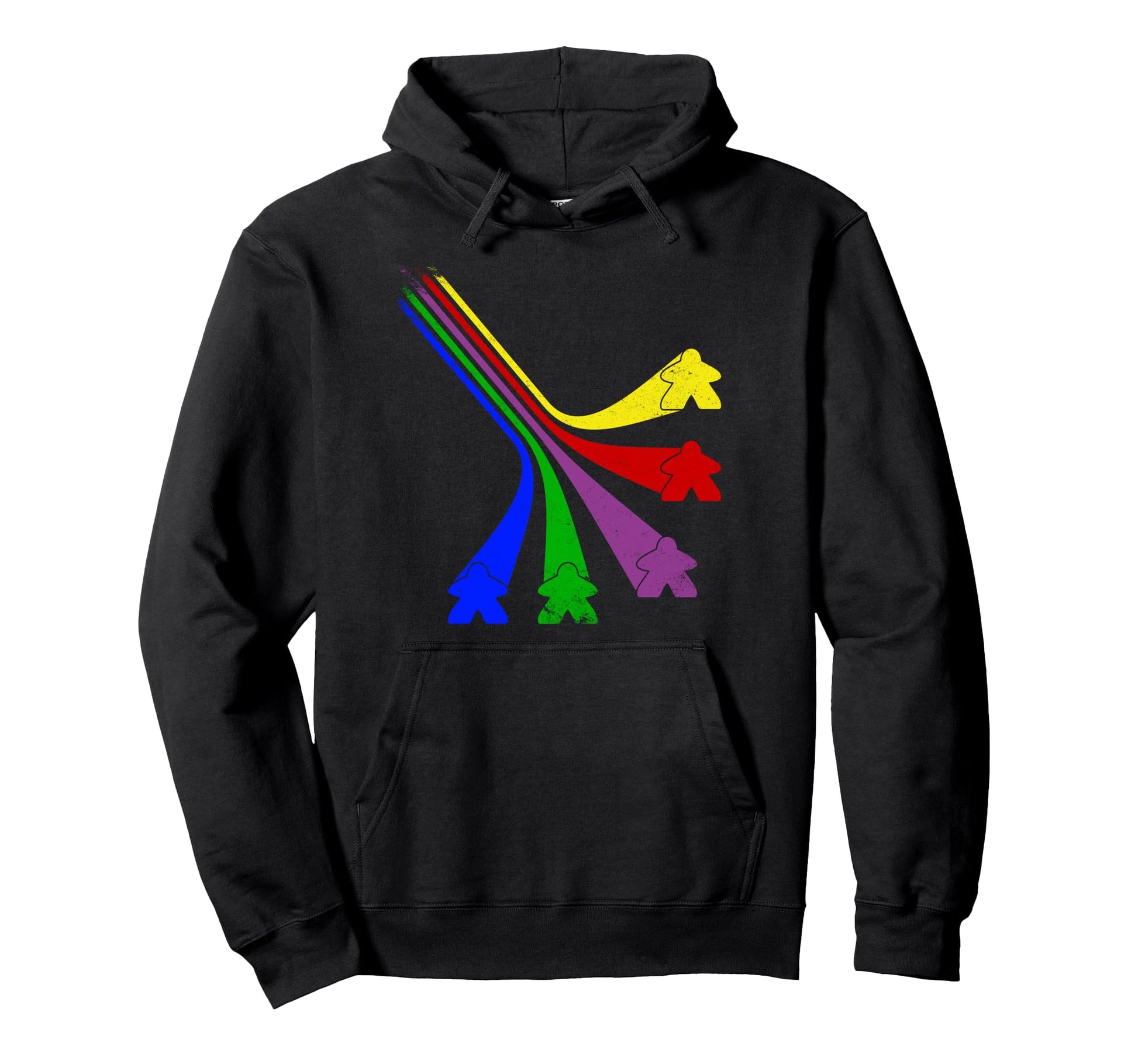 Board Game Meeple Funny Stripes Hoodie - Novelty Apparel Unisex - T-Shirt, Sweatshirt, Hoodie