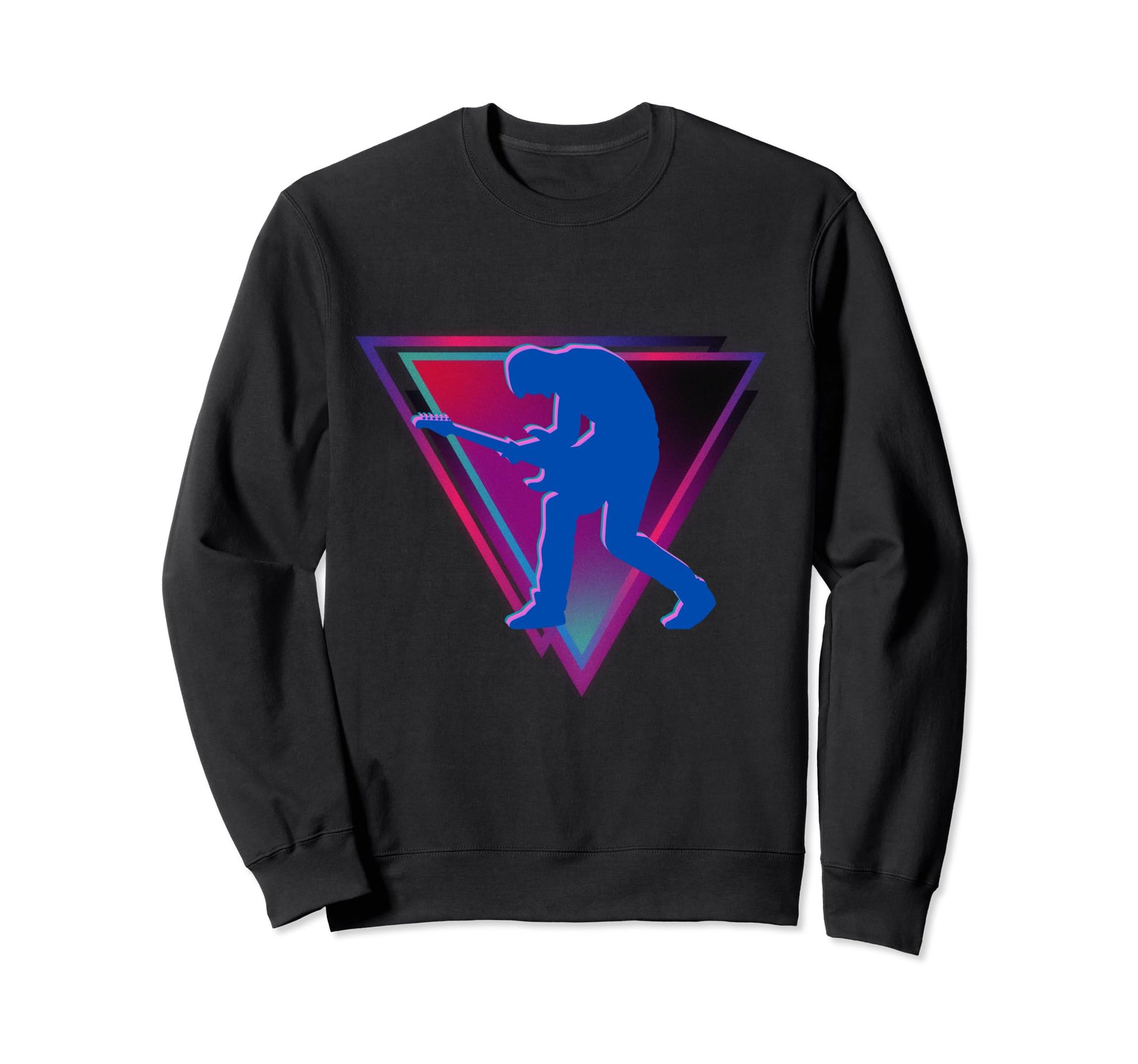 Retrowave Guitar Shredding Sweatshirt - Fun Novelty Design for Adults - T-Shirt, Sweatshirt, Hoodie