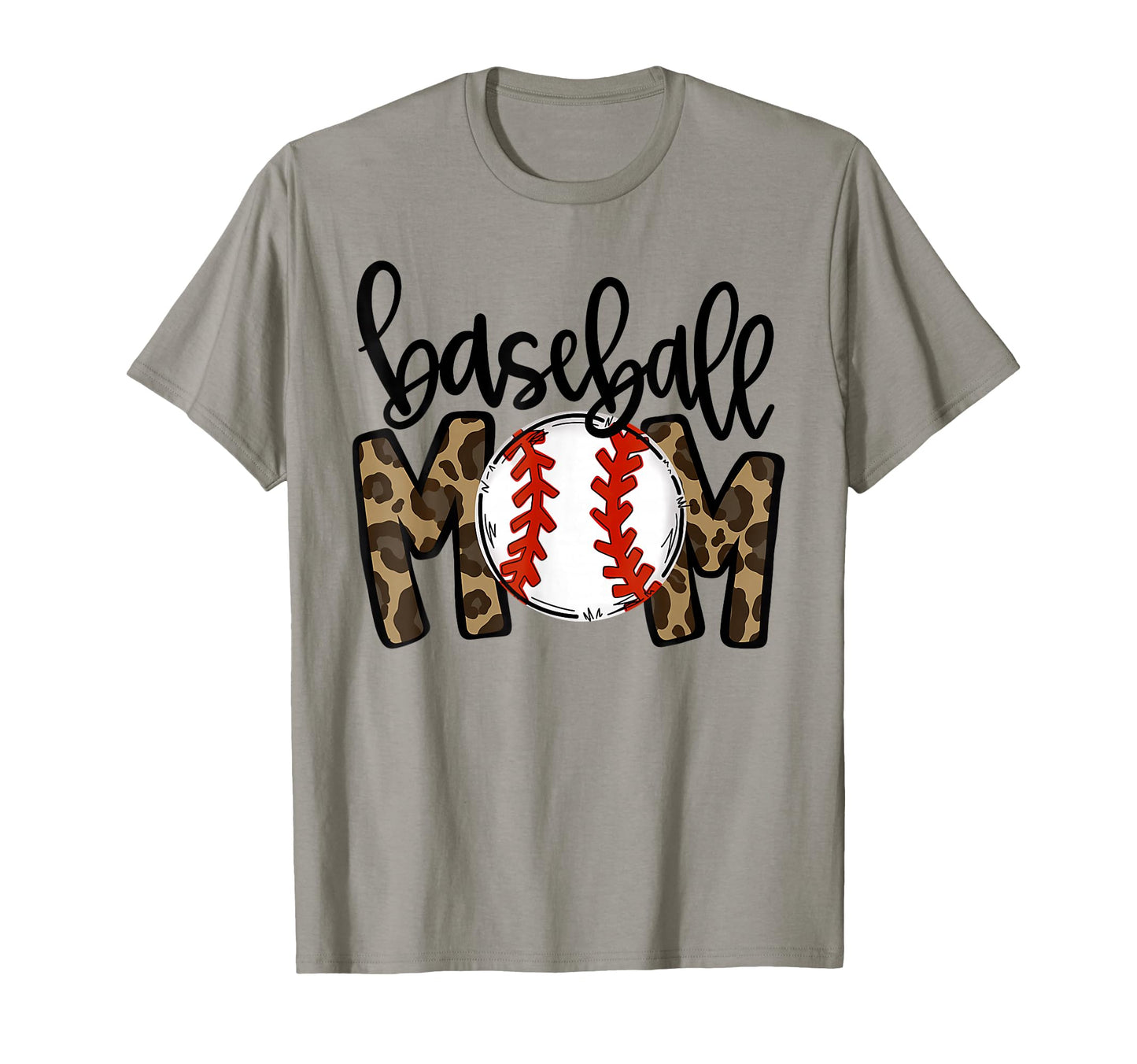 Baseball Mom Leopard Funny Softball T-Shirt - Custom Art Print Men Women - T-Shirt, Sweatshirt, Hoodie