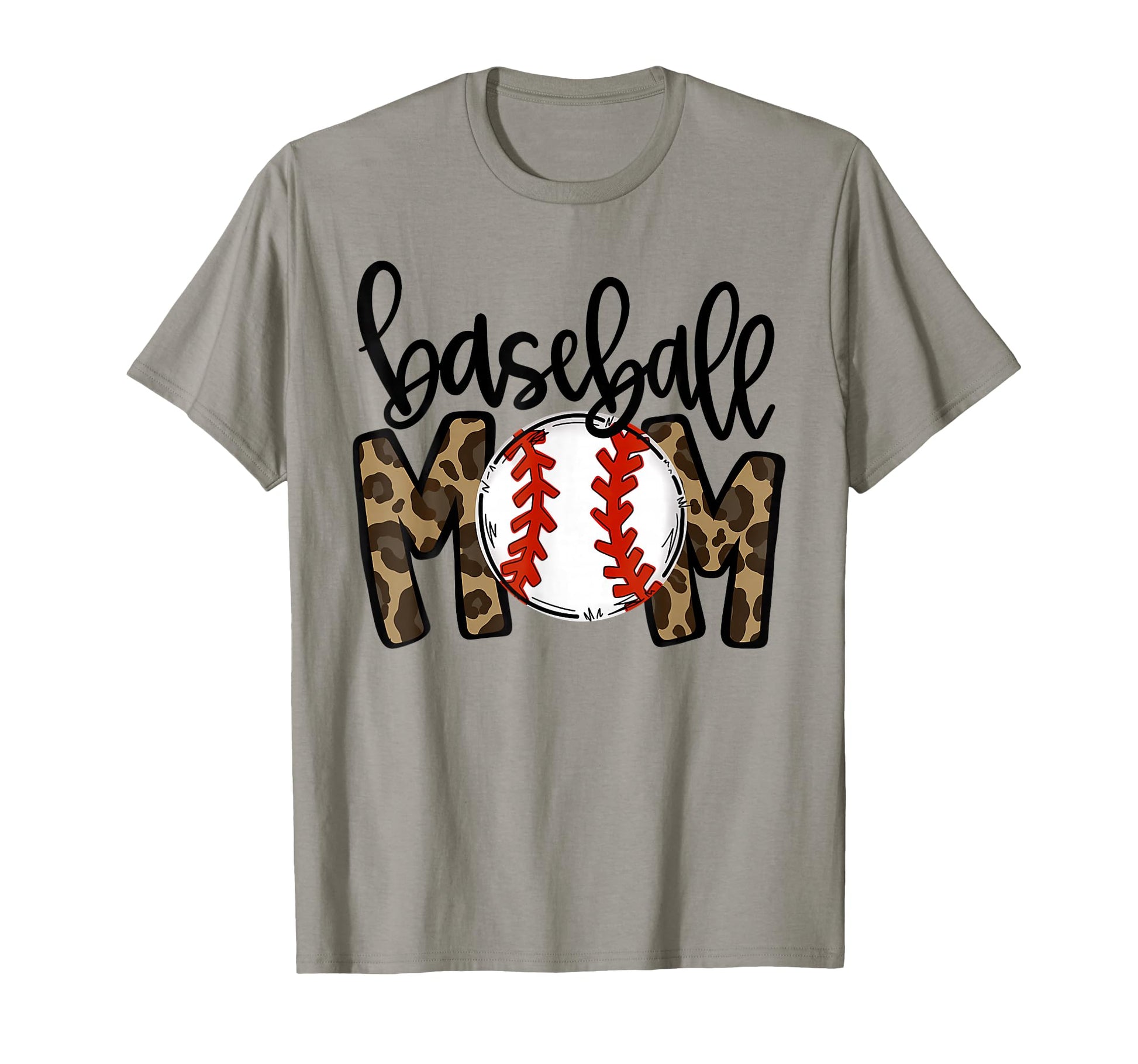 Baseball Mom Leopard Funny Softball T-Shirt - Custom Art Print Men Women - T-Shirt, Sweatshirt, Hoodie