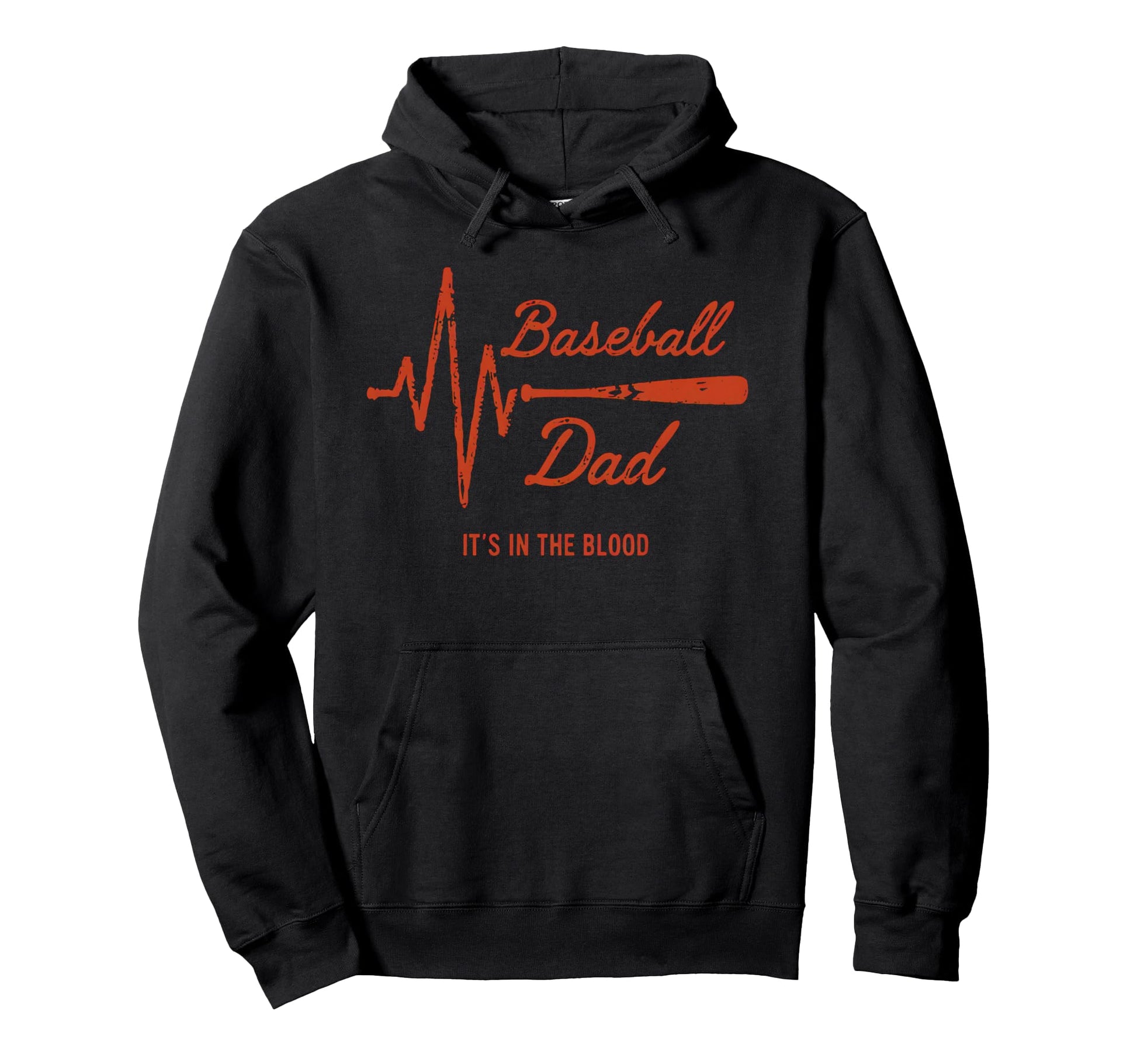 Baseball Heartbeat Baseball Dad Hoodie - Casual Everyday Wear Unisex - T-Shirt, Sweatshirt, Hoodie