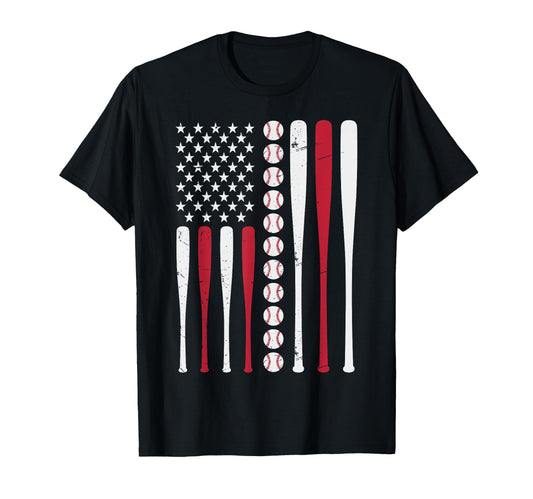 Baseball 4Th July Patriotic Usa American T-Shirt - Novelty Apparel Unisex - T-Shirt, Sweatshirt, Hoodie