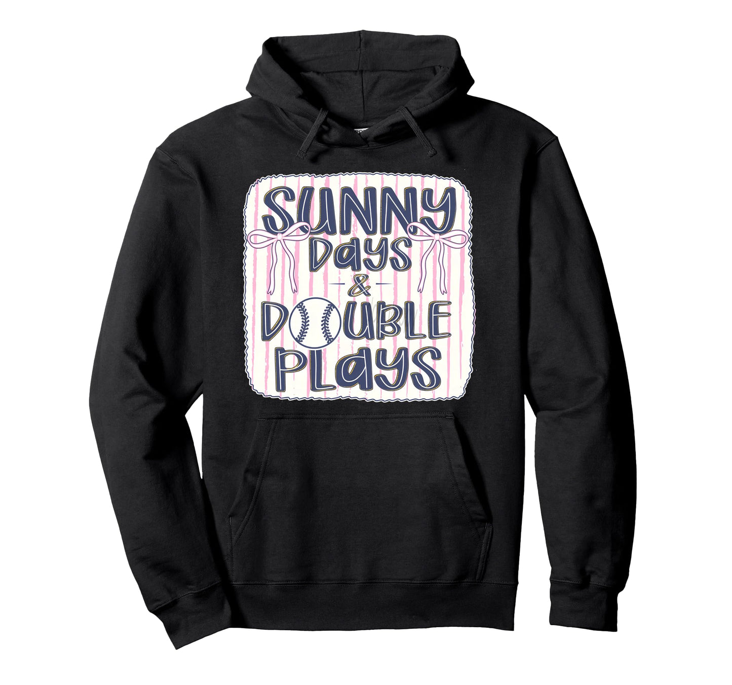 Sunny Days And Double Plays Baseball Hoodie - Graphic Print Men Women - T-Shirt, Sweatshirt, Hoodie