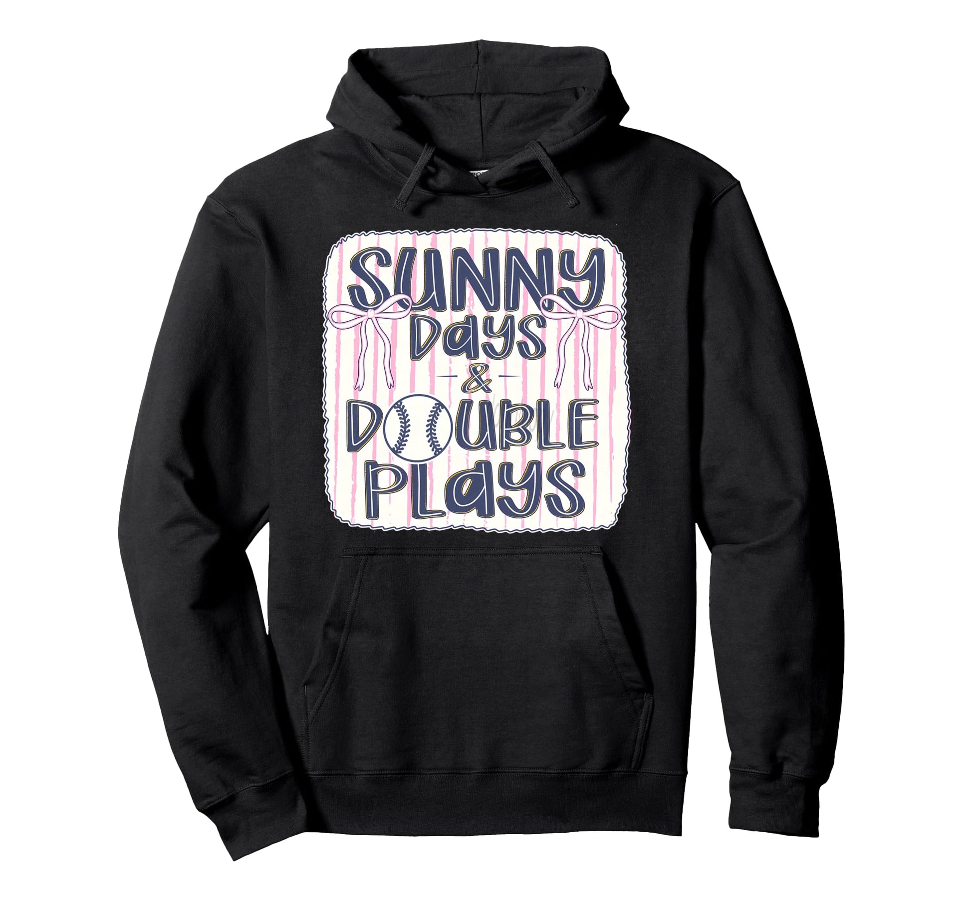 Sunny Days And Double Plays Baseball Hoodie - Graphic Print Men Women - T-Shirt, Sweatshirt, Hoodie