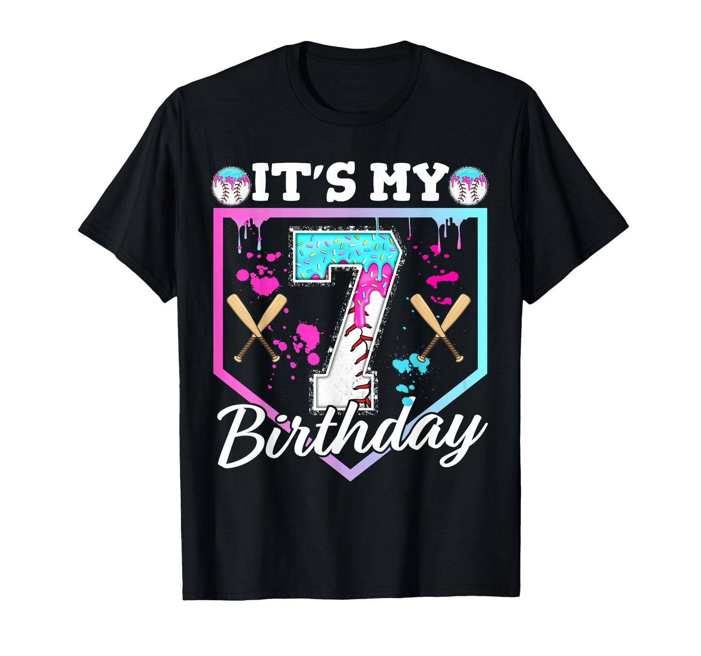 Baseball Drip 7 Year Old Ice Cream T-Shirt - Novelty Apparel for Adults - T-Shirt, Sweatshirt, Hoodie