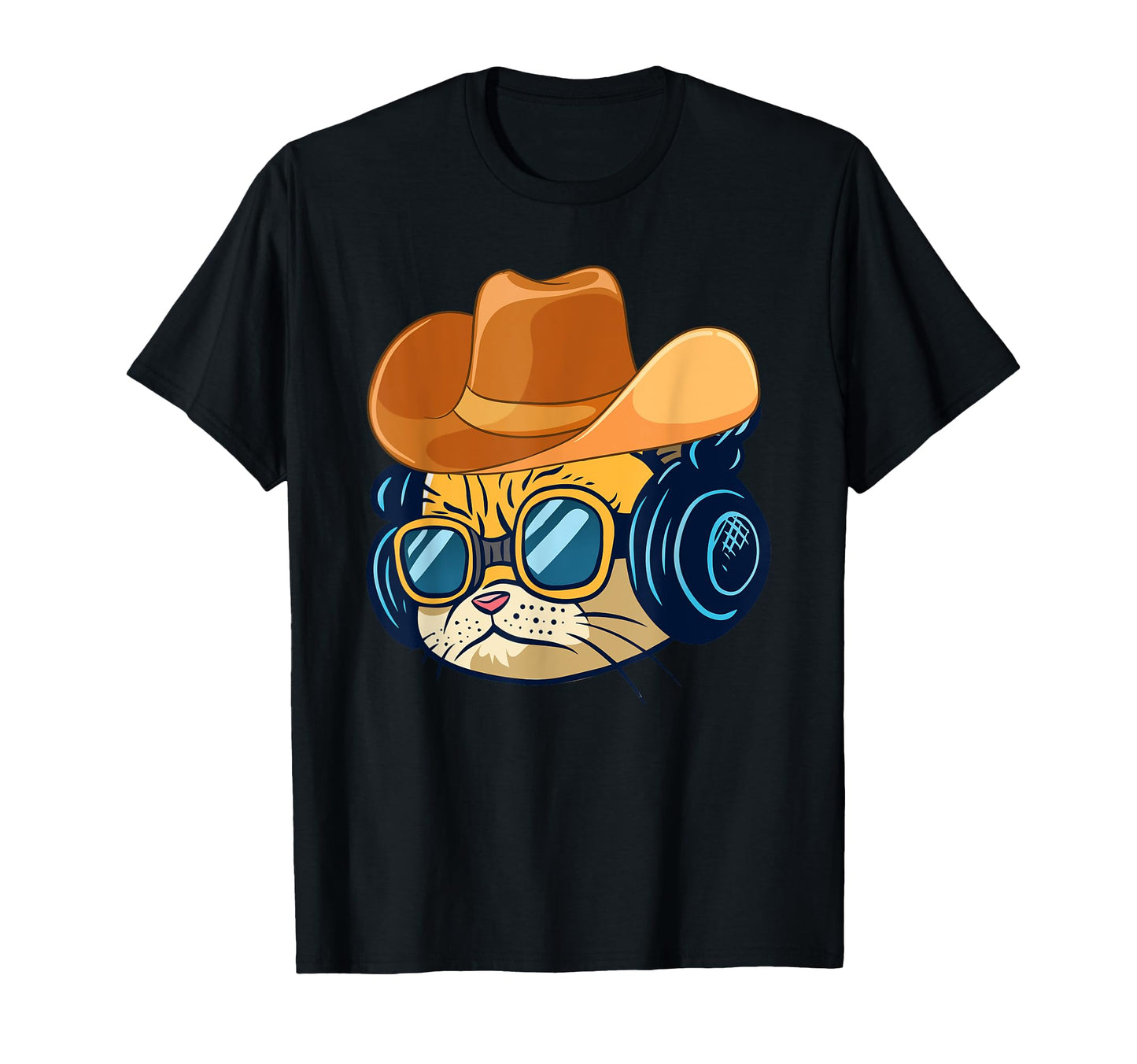 Meowdy Funny Country Music Cat Cowboy Hat T-Shirt - Unique Graphic Unisex - T-Shirt, Sweatshirt, Hoodie