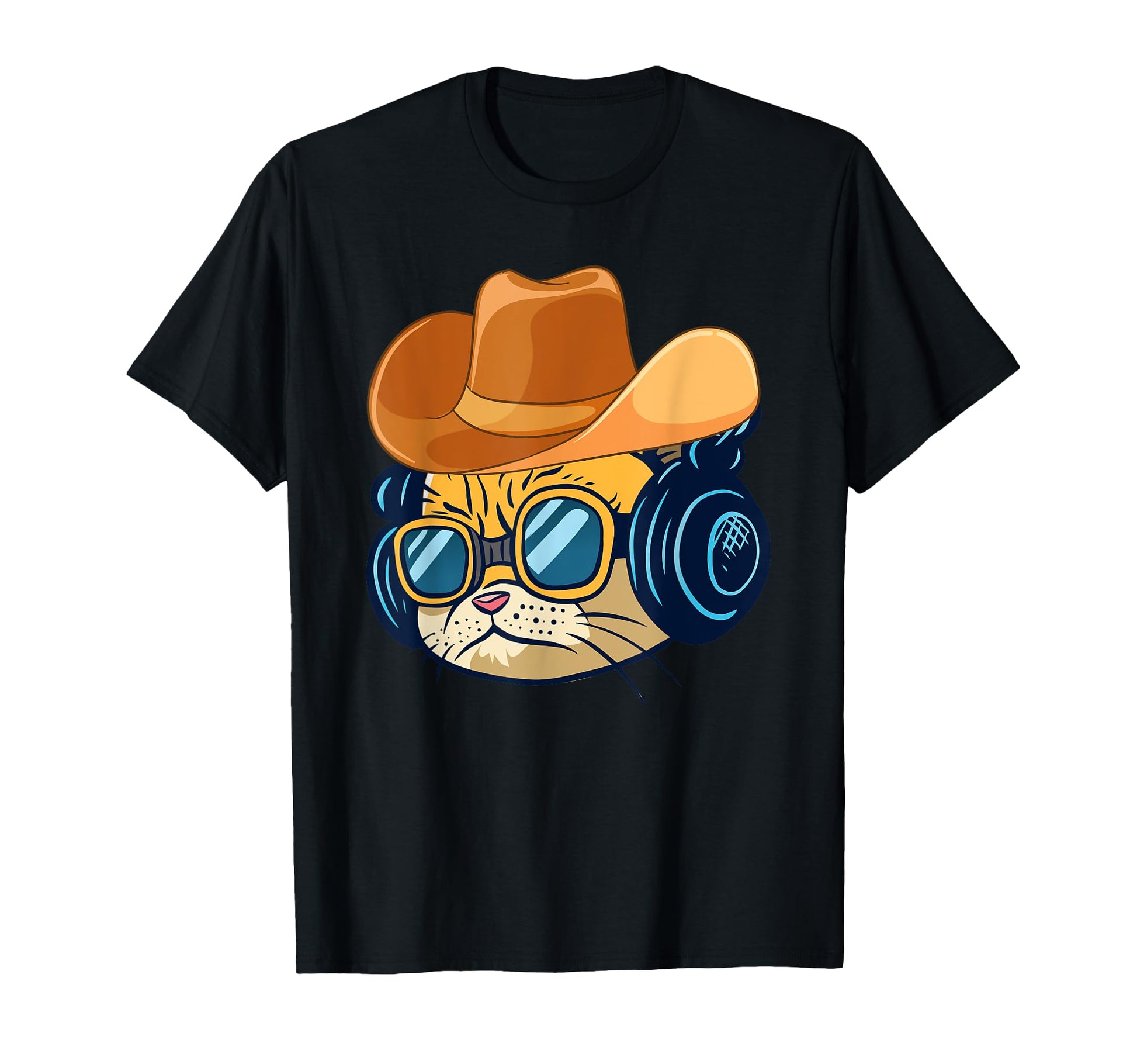 Meowdy Funny Country Music Cat Cowboy Hat T-Shirt - Unique Graphic Unisex - T-Shirt, Sweatshirt, Hoodie