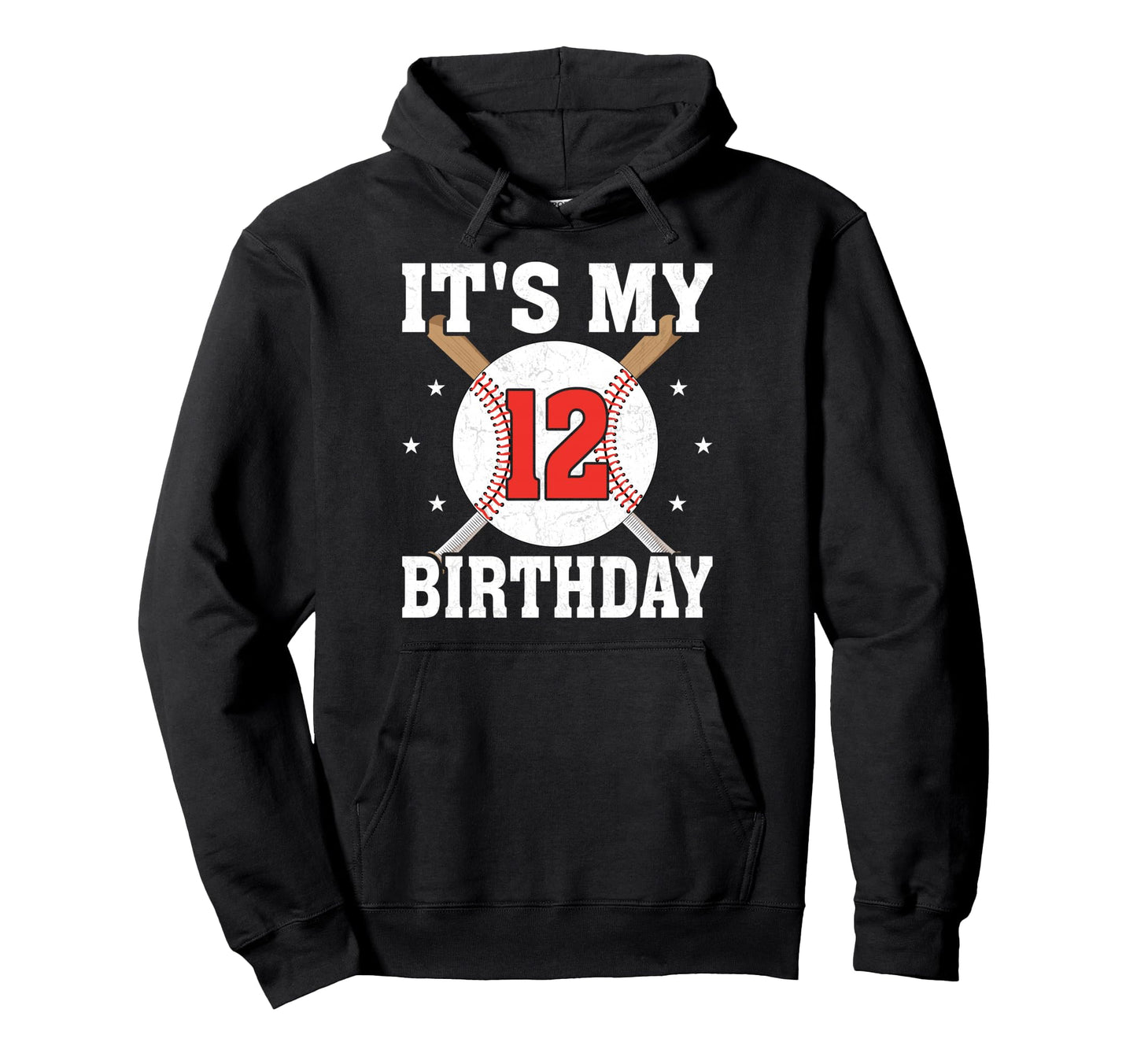 Its My 12Th Birthday Baseball Player Hoodie - Aesthetic Graphic Unisex - T-Shirt, Sweatshirt, Hoodie