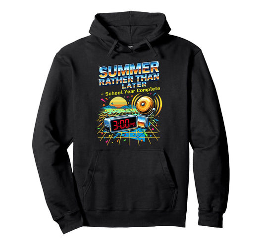 80S School Year Complete 3Pm Clock Bell Hoodie - Minimalist Print Unisex - T-Shirt, Sweatshirt, Hoodie