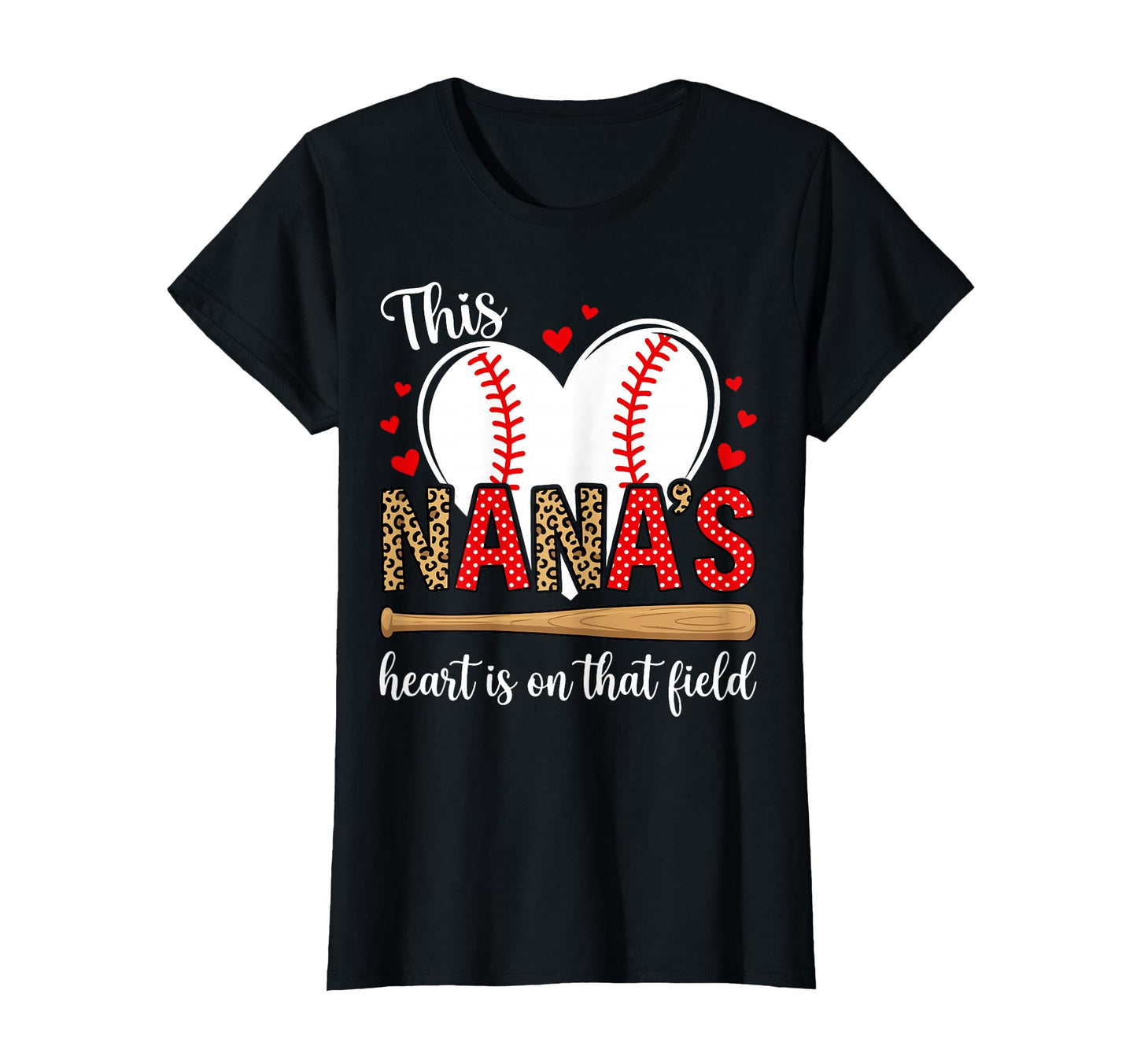 Nanas Baseball Field Leopard Polka Dot T-Shirt - Novelty Apparel Unisex - T-Shirt, Sweatshirt, Hoodie