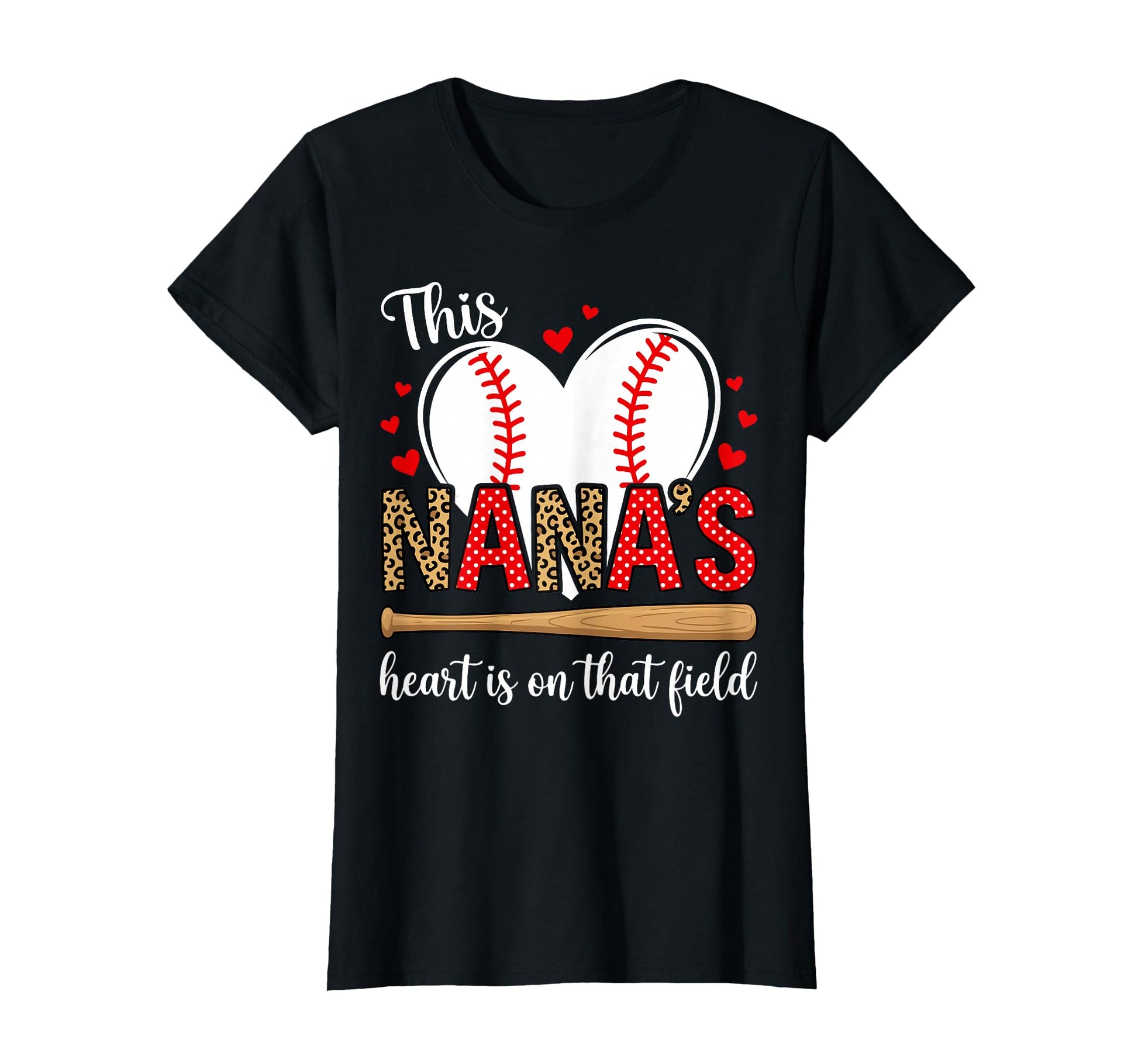 Nanas Baseball Field Leopard Polka Dot T-Shirt - Novelty Apparel Unisex - T-Shirt, Sweatshirt, Hoodie