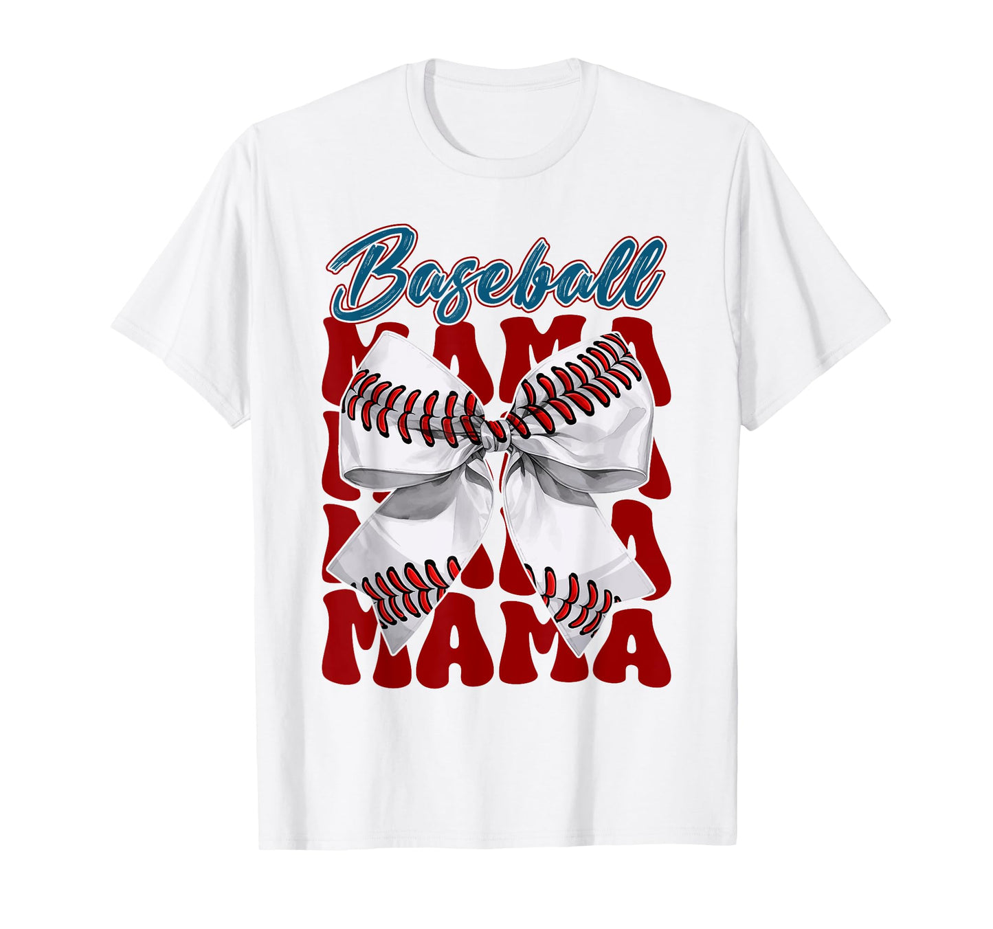 Baseball Mama Bow Baseball Mom T-Shirt - Aesthetic Graphic Men Women - T-Shirt, Sweatshirt, Hoodie
