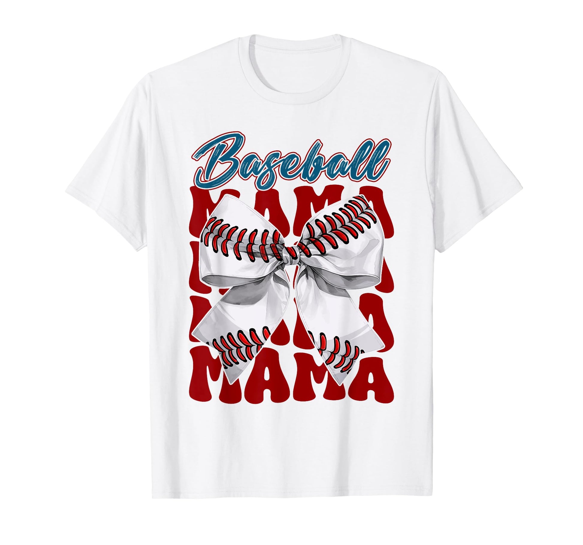Baseball Mama Bow Baseball Mom T-Shirt - Aesthetic Graphic Men Women - T-Shirt, Sweatshirt, Hoodie