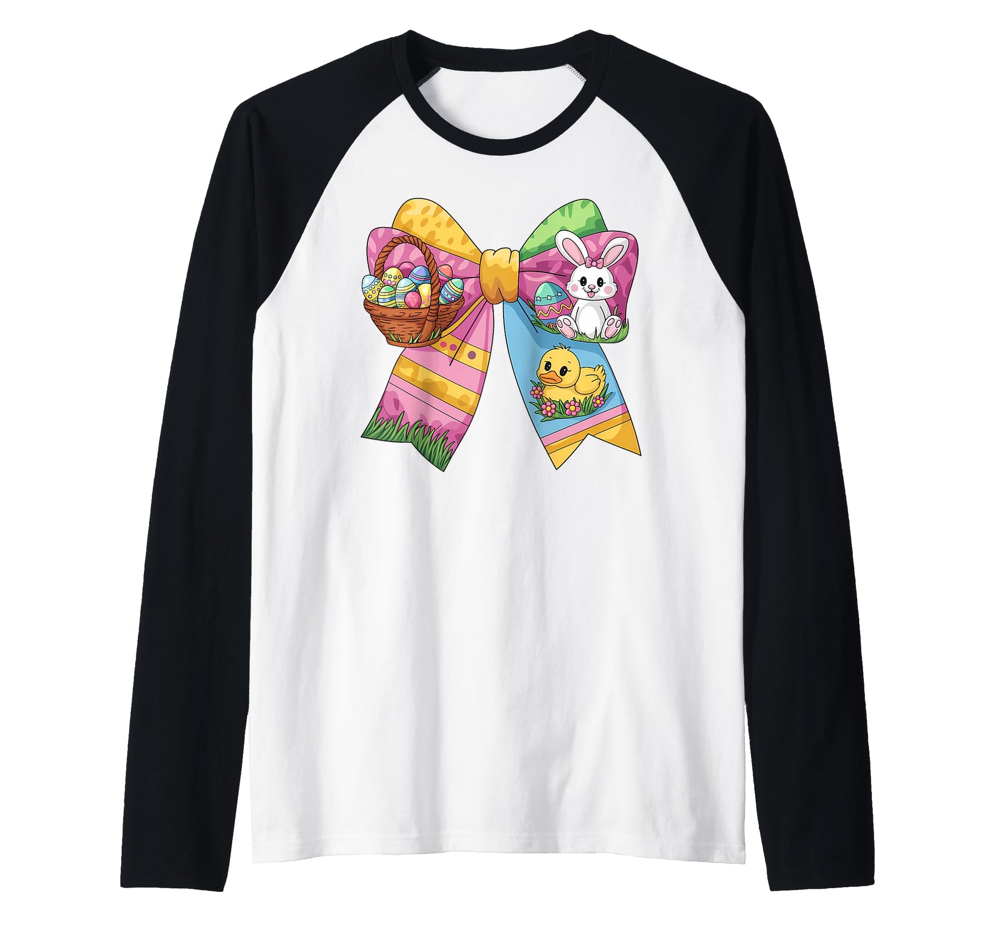 Easter Bunny Bow Basket Eggs Rabbit Gift Hoodie - Novelty Apparel Unisex - T-Shirt, Sweatshirt, Hoodie