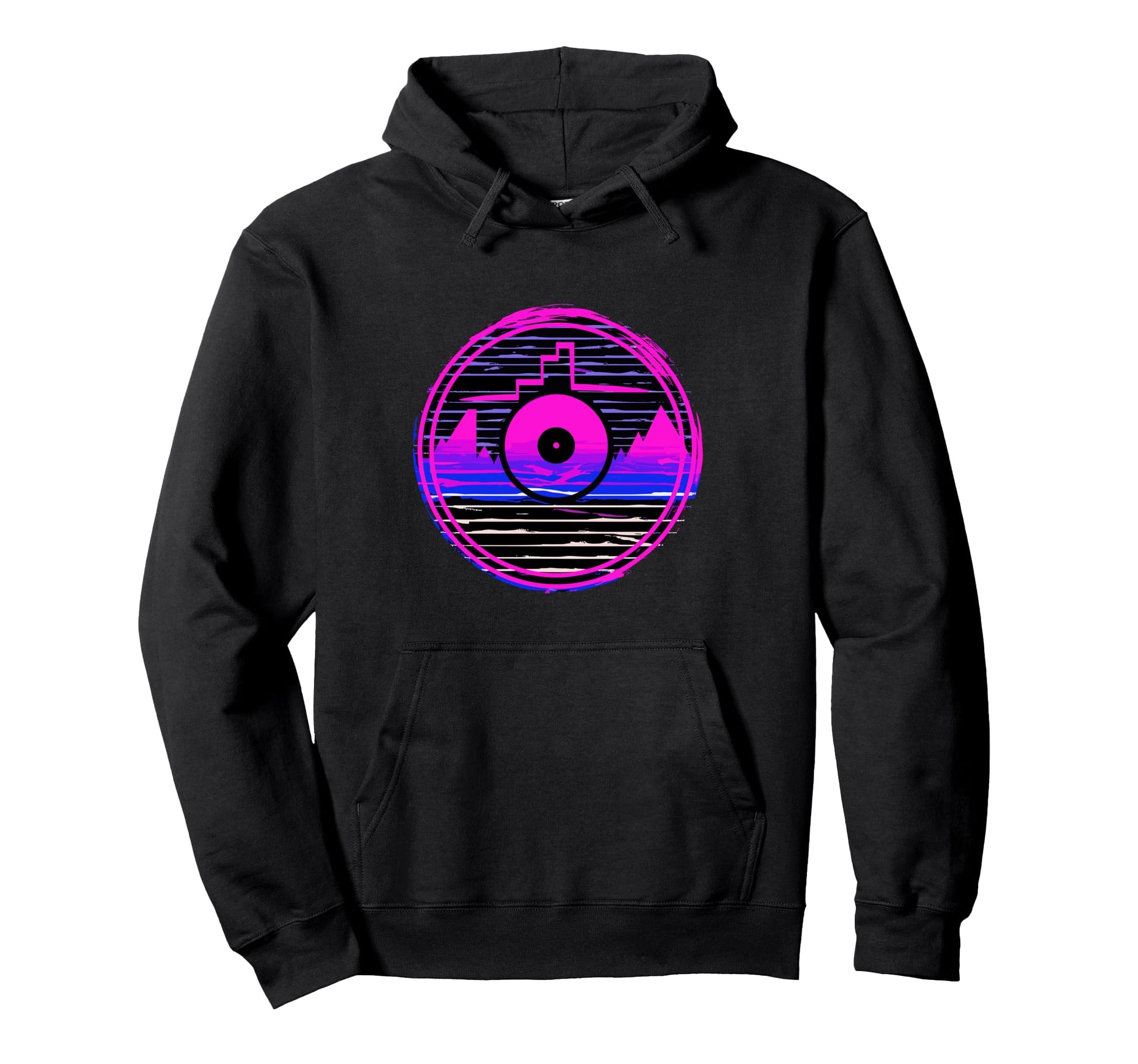 Vinyl Record Vaporwave Turntable Music Hoodie - Graphic Print Unisex - T-Shirt, Sweatshirt, Hoodie