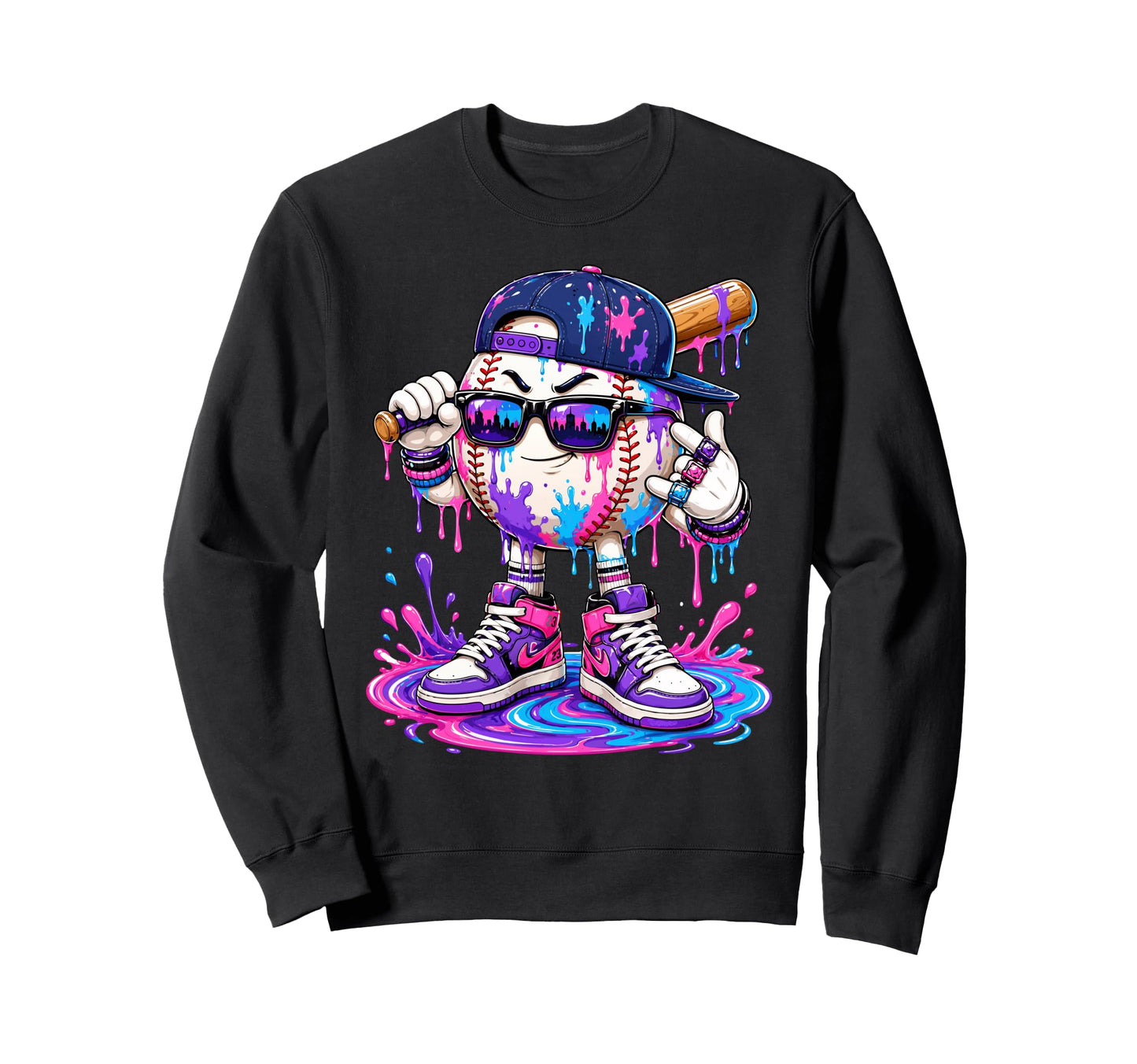 Baseball Lover Sweatshirt - Custom Art Print for Adults - T-Shirt, Sweatshirt, Hoodie