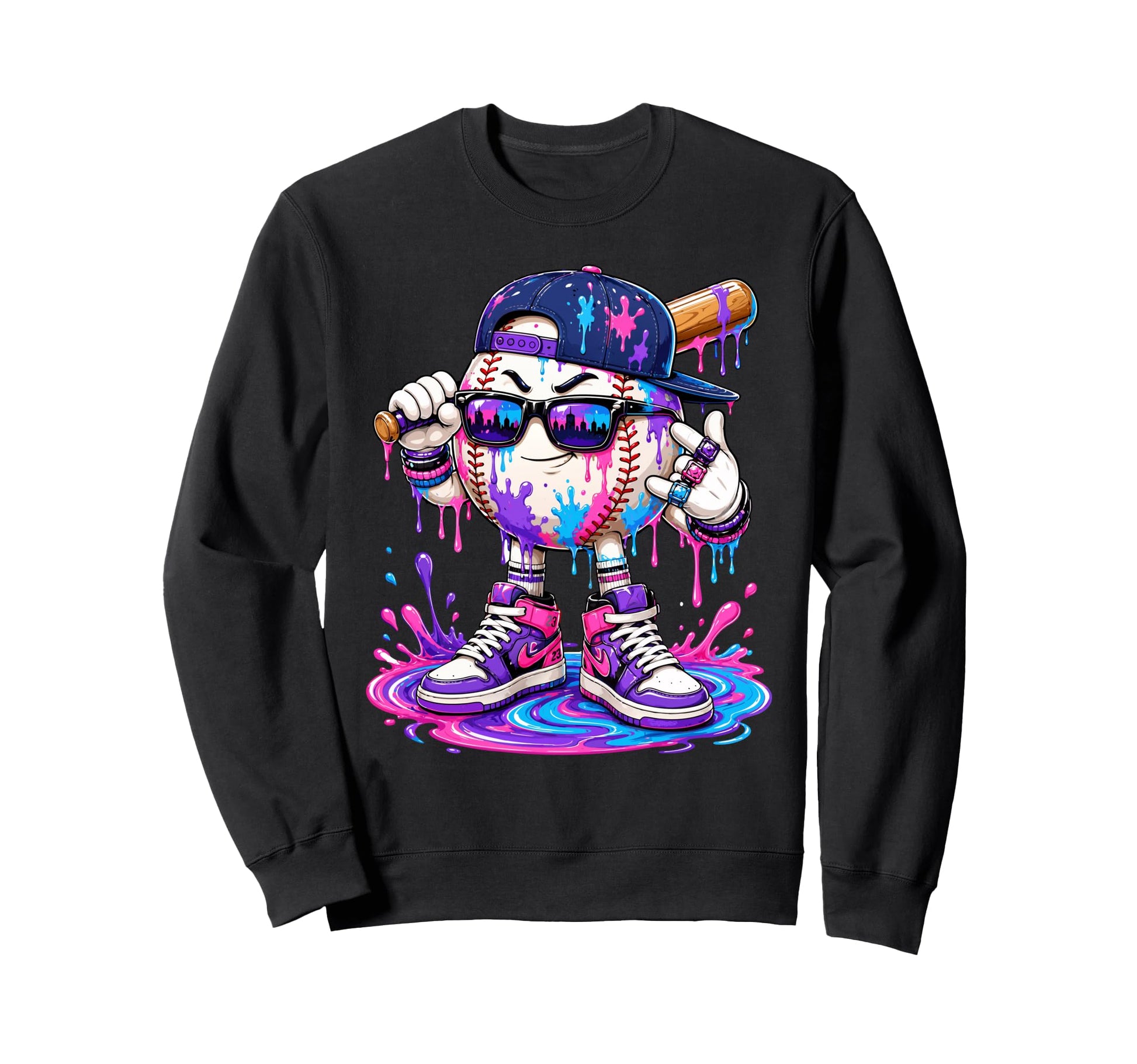 Baseball Lover Sweatshirt - Custom Art Print for Adults - T-Shirt, Sweatshirt, Hoodie