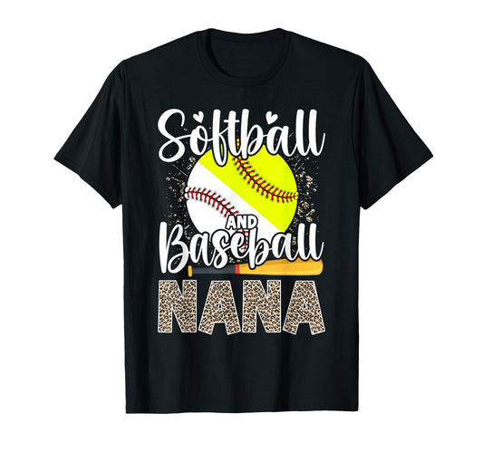 Baseball And Softball Nana Both T-Shirt - Fun Novelty Design Men Women - T-Shirt, Sweatshirt, Hoodie