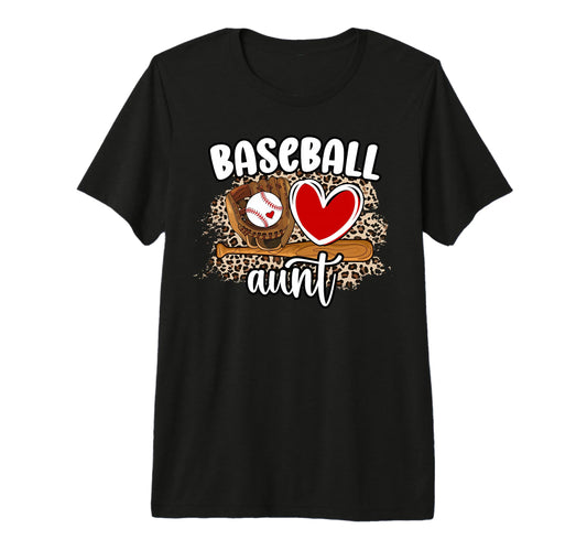 Baseball Aunt Leopard Aunt T-Shirt - Fun Novelty Design for Adults - T-Shirt, Sweatshirt, Hoodie