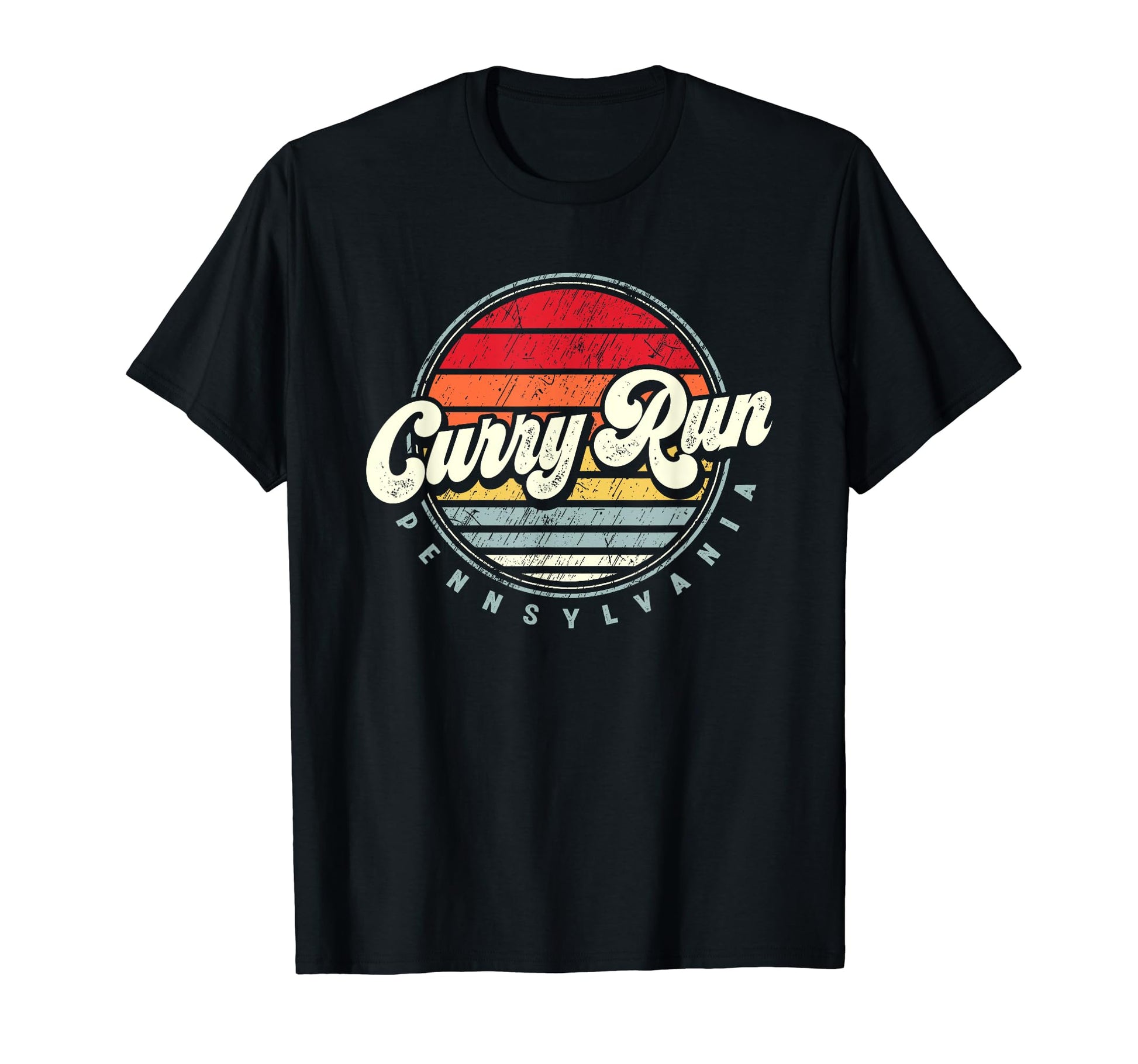 Curry Run Home State 70S Sunset T-Shirt - Novelty Apparel for Adults - T-Shirt, Sweatshirt, Hoodie