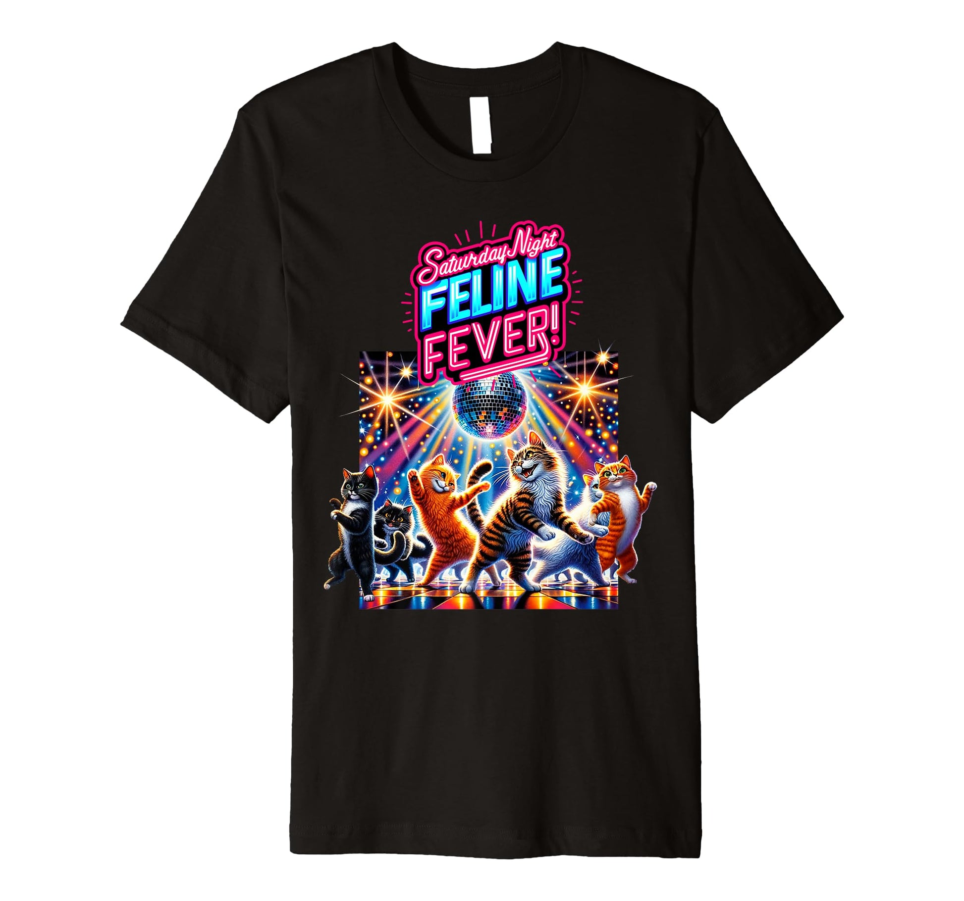 Parody Kitty Cat Lover Disco Feline T-Shirt - Trendy Graphic Men Women - T-Shirt, Sweatshirt, Hoodie