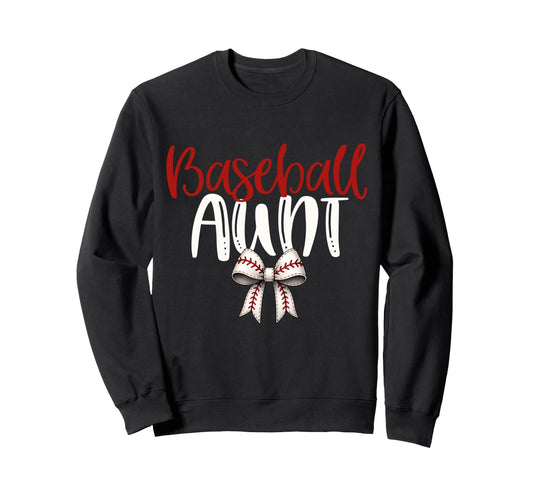 Baseball Aunt Coquette Bow Game Sweatshirt - Aesthetic Graphic Men Women - T-Shirt, Sweatshirt, Hoodie