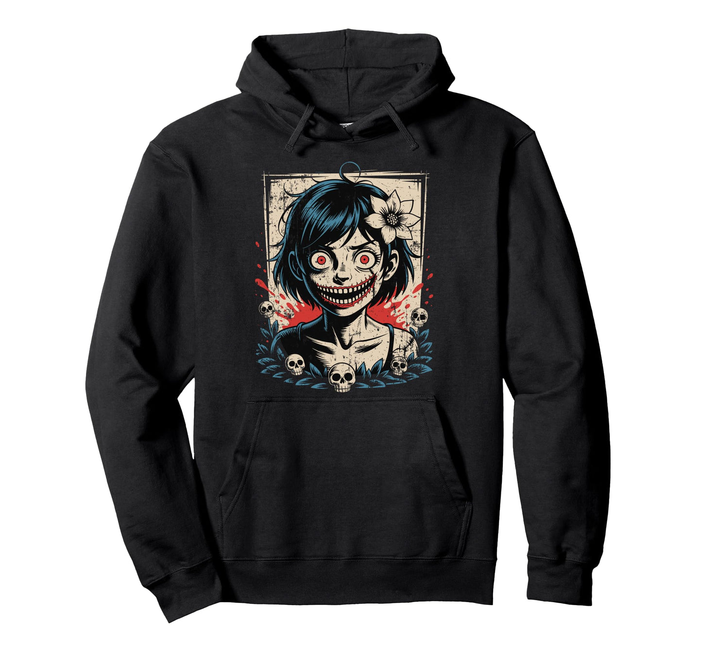 Japanese Goth Creepy Emo Y2K Japan Horror Hoodie - Unique Graphic Unisex - T-Shirt, Sweatshirt, Hoodie